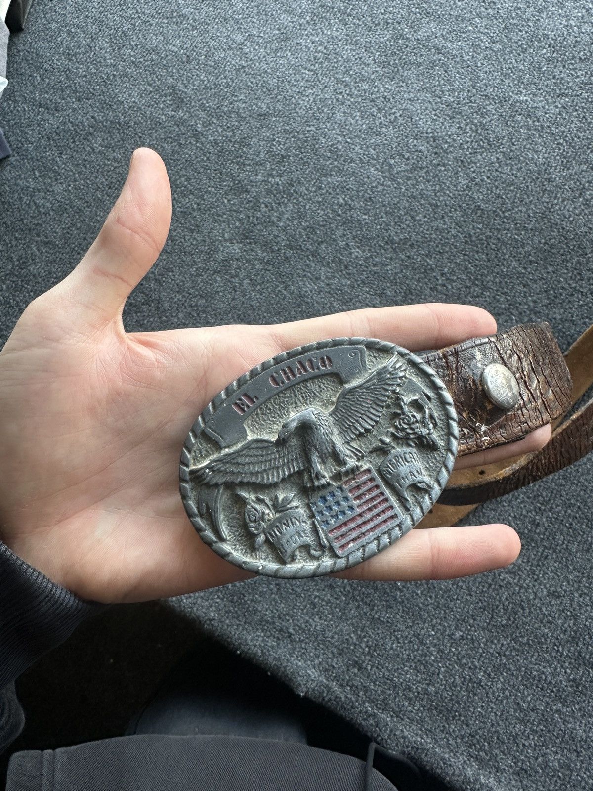 Other 🚨 LEATHER VNTG EL CHACO USA EAGLE MOTORCYCLE BELT RARE Size ONE SIZE - 2 Thumbnail