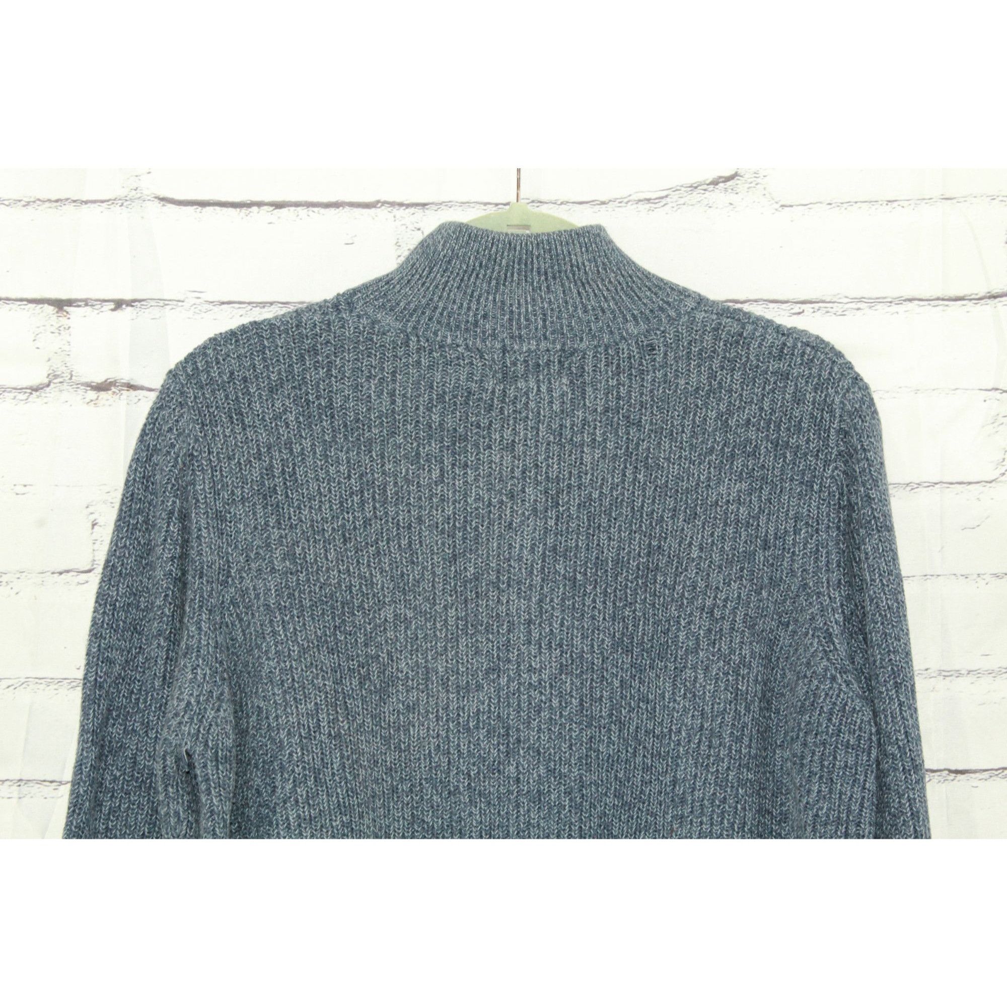 L.L. Bean LL Bean Men's Heather Blue Fisherman Knit Full Zip Sweater S Size US L / EU 52-54 / 3 - 5 Thumbnail