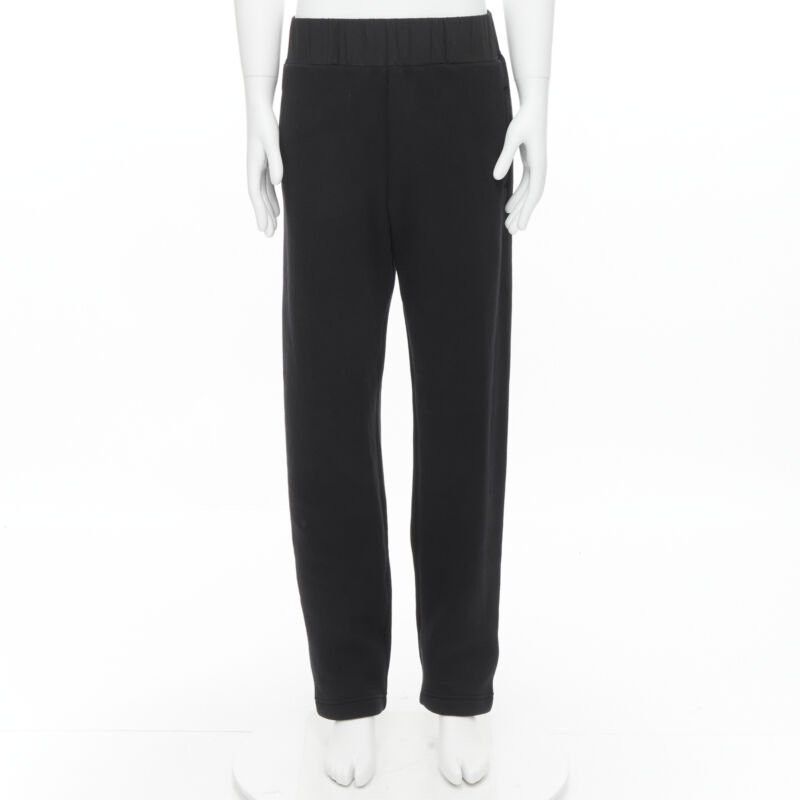 Bottega Veneta BOTTEGA VENETA black cotton waist band heavy cotton wide leg sweat pants IT48 M Size US 30 / EU 46 - 1 Thumbnail