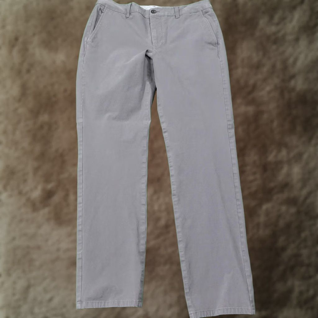 Bonobos Bonobos Pants Mens 34x32 Gray Slim Chino Stretch Cotton Spandex Flat Front Pocket Regular Size 33/32 Size US 33 - 1 Thumbnail