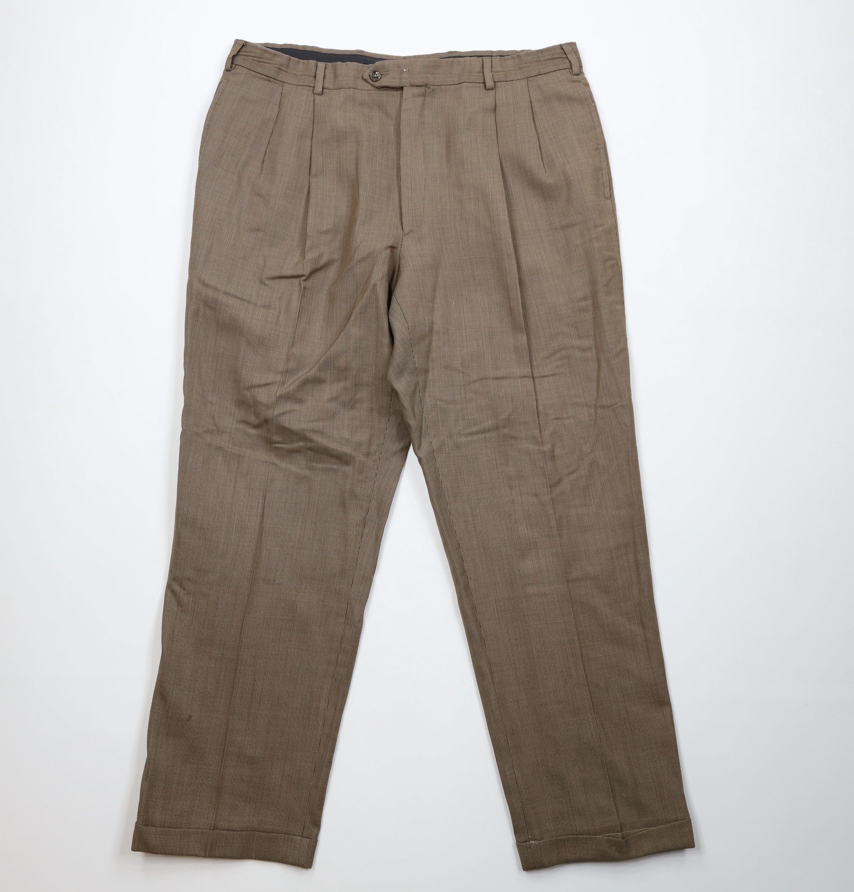 Vintage Vintage 90s Streetwear Wool Wide Leg Chino Pants Brown Size US 36 / EU 52 - 1 Thumbnail