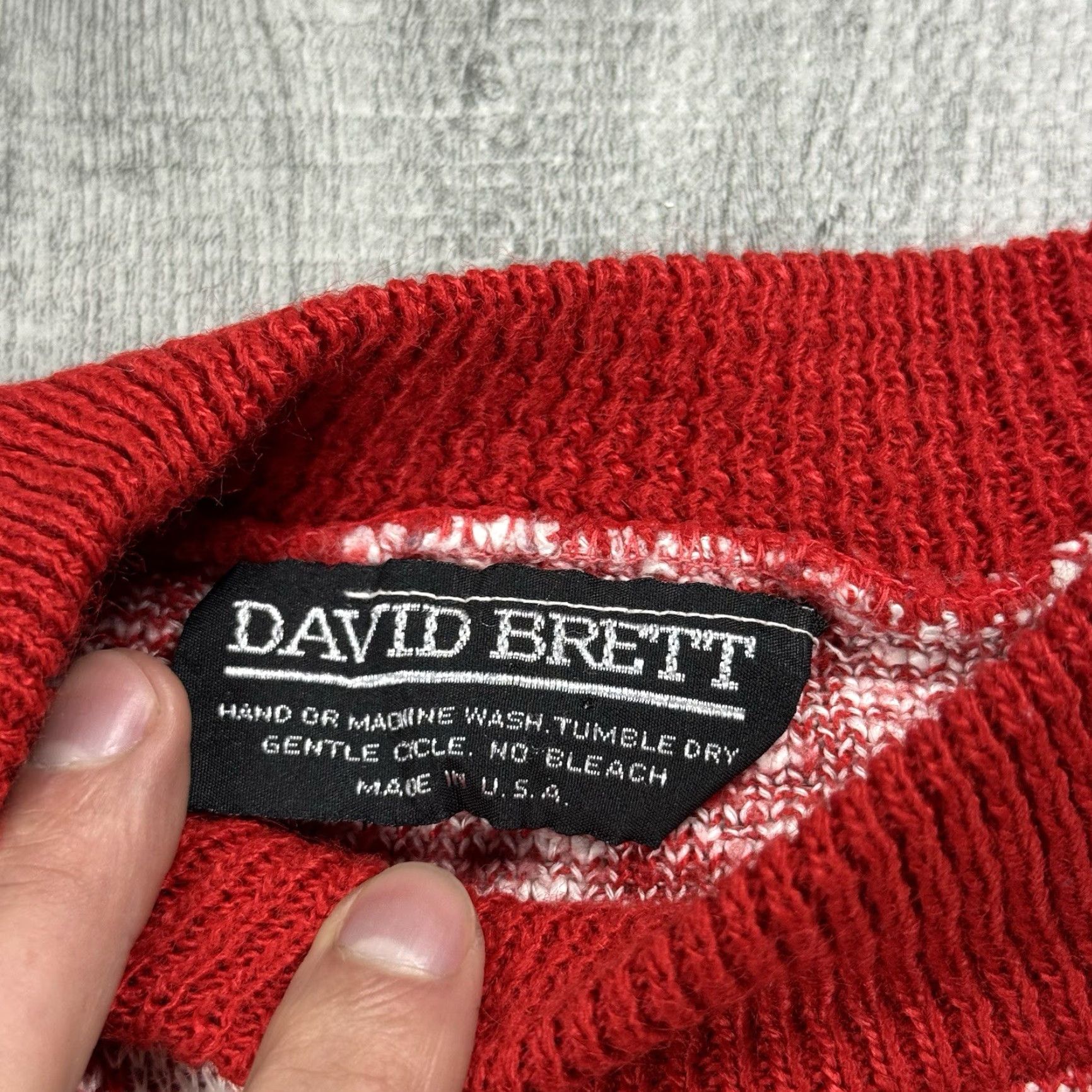 Vintage VINTAGE David Brett USA Made Paisley Knit Sweater Pullover Adult L Blue All Seasons Mens Size US L / EU 52-54 / 3 - 3 Thumbnail