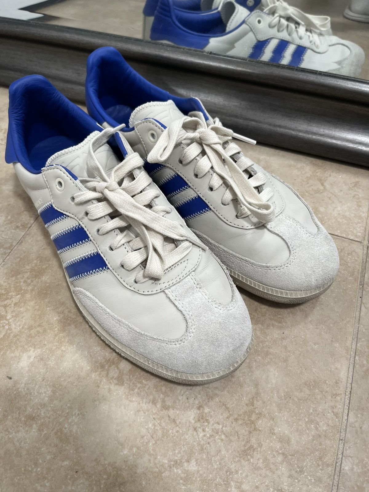 Adidas × Human Made Adidas Samba x Humanrace Pharell Williams blue and white 11 Size US 11 / EU 44 - 3 Thumbnail