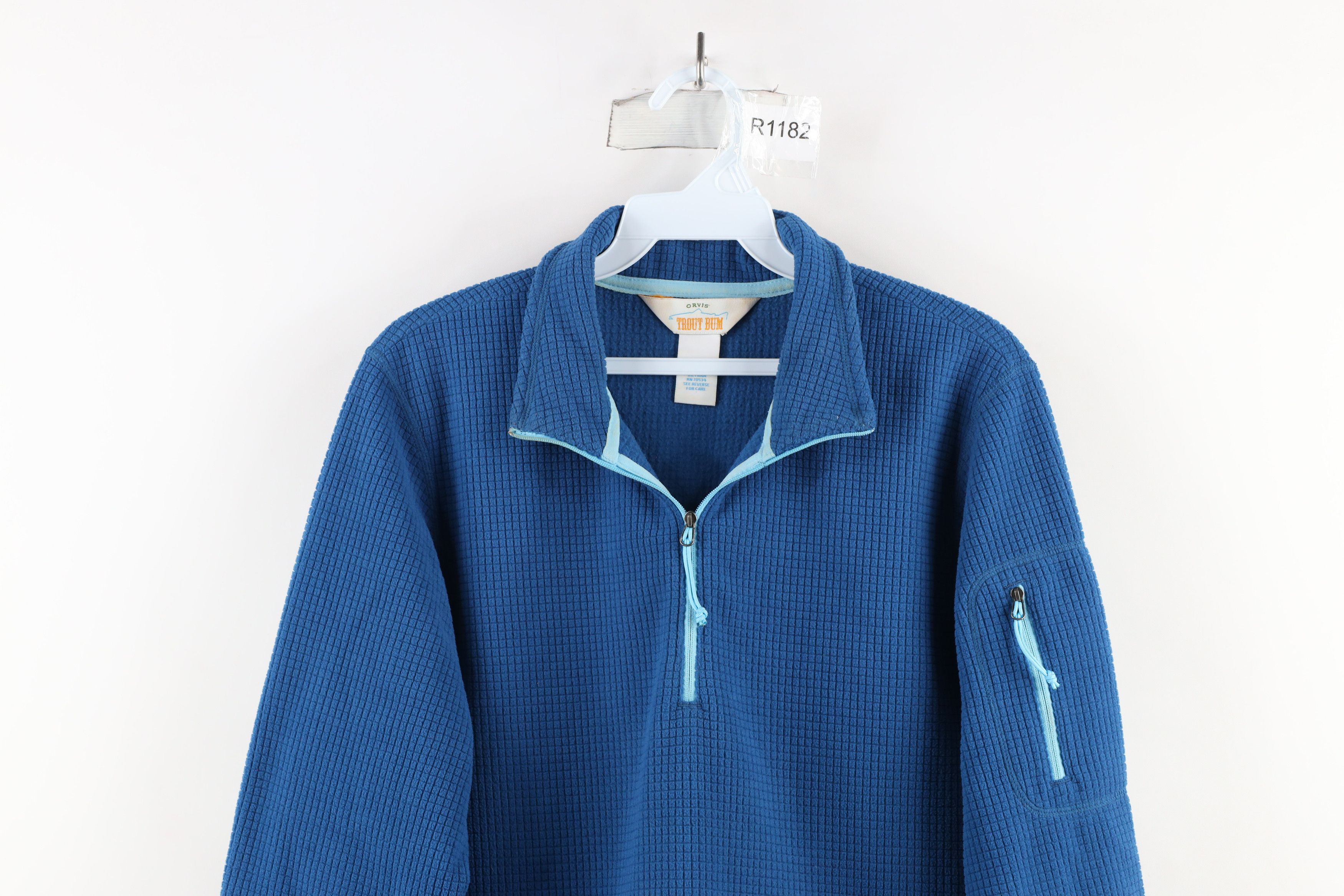 Orvis × Vintage Orvis Trout Bum Half Zip Pullover Sweater Blue Polyester Size M / US 6-8 / IT 42-44 - 2 Thumbnail