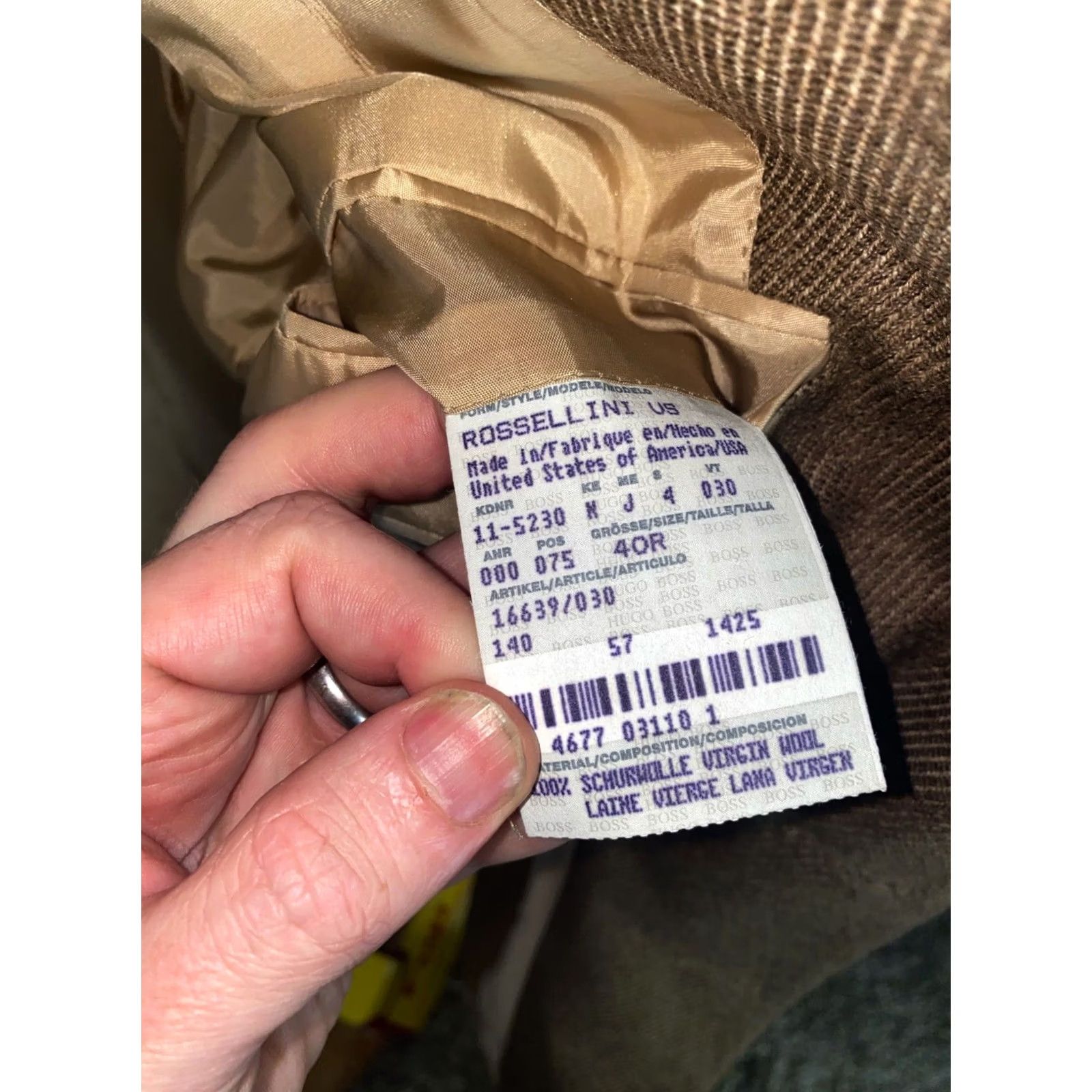 Hugo Boss Hugo Boss Blazer Jacket Wool Earth Tone Rosellini Sz 40 US Mens Color Sharp Size US XXS / EU 40 - 5 Thumbnail