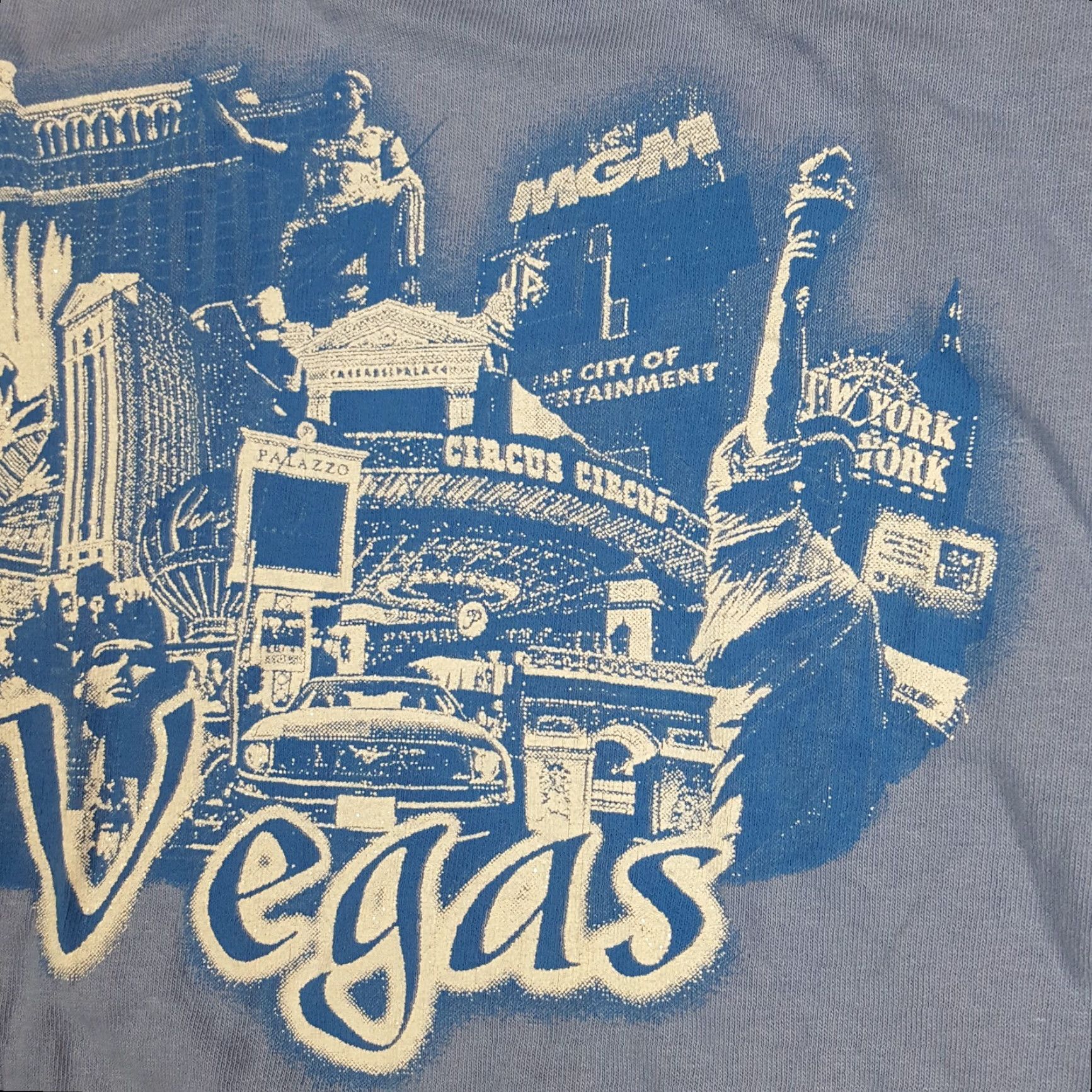 Vintage Vintage Las Vegas Strip Poker Gambling Men's XL Blue Retro T Shirt Casino Shirt Size US XL / EU 56 / 4 - 4 Thumbnail