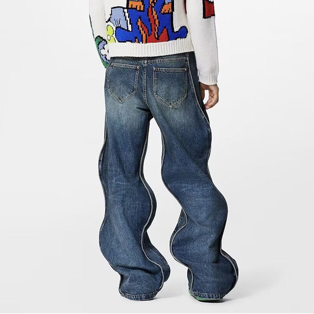 Jean × Vintage 90s Vintage Design Y2K Touch Twisted Jeans Size US 34 / EU 50 - 3 Thumbnail