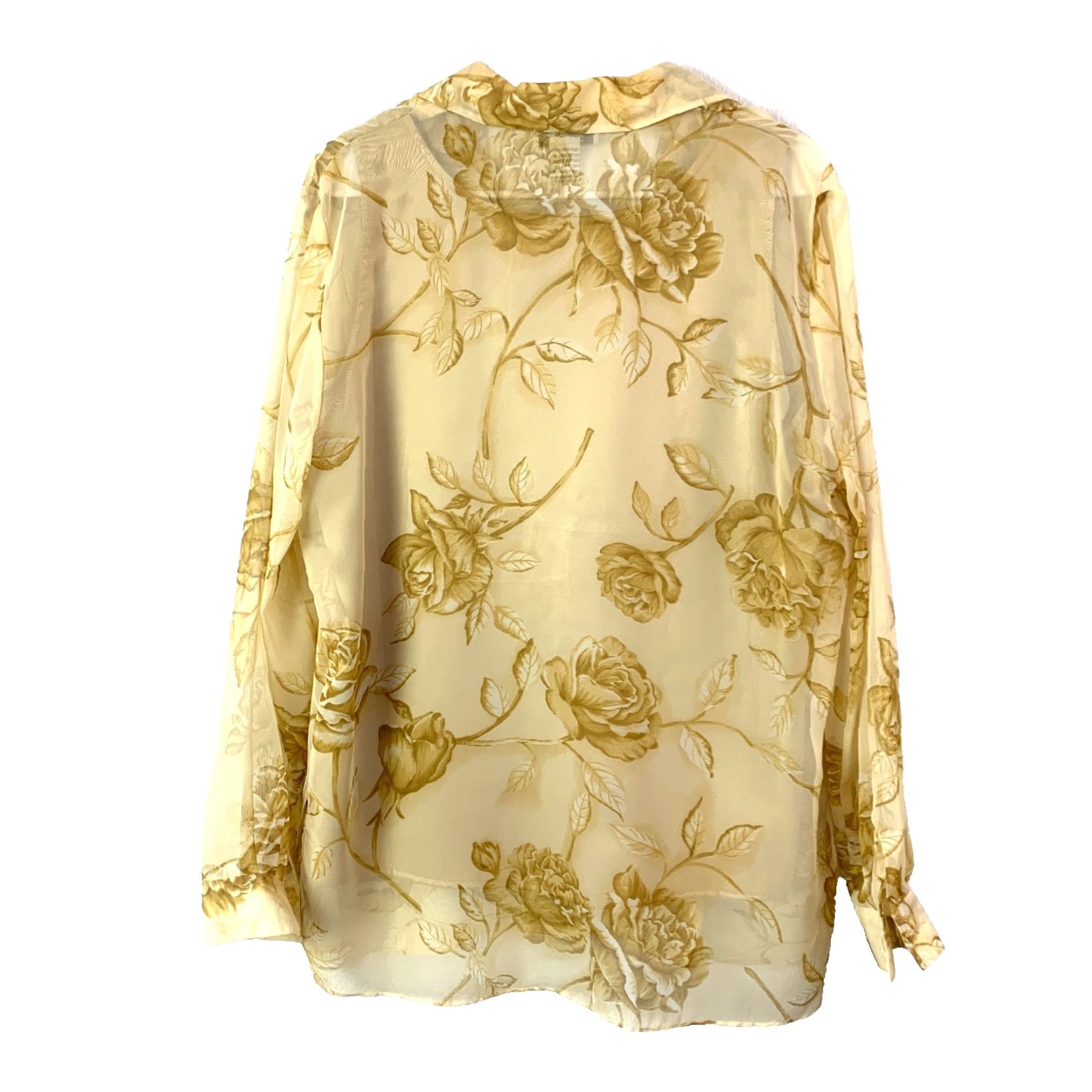 Vintage VINTAGE New York City Design Co. Blouse Shirt Casual Yellow Floral 100% Polyester L Large Womens 80s 90s City Pattern Button Neck Collared Long Sleeve Size L / US 10 / IT 46 - 5 Thumbnail