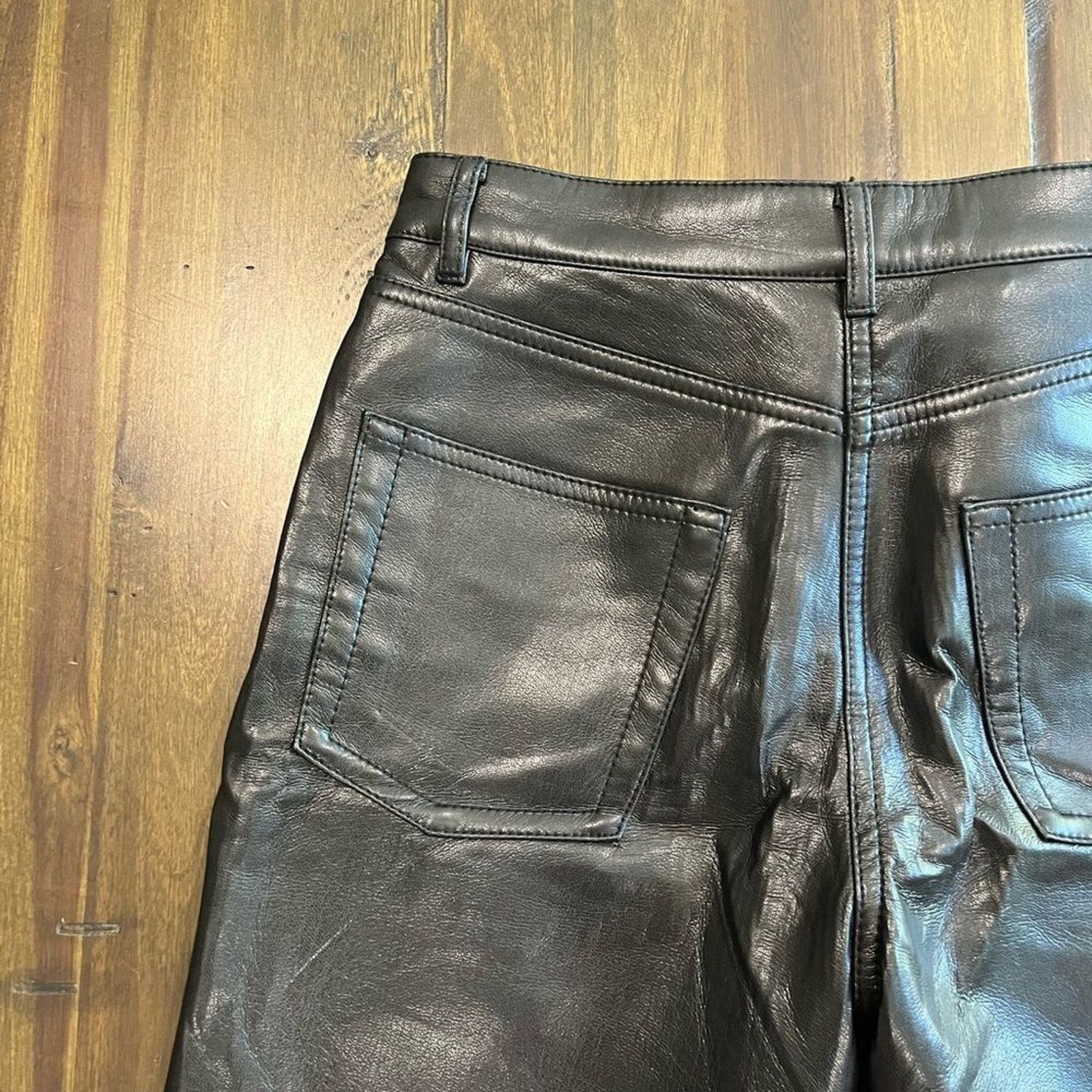 Vintage Wilfred Aritzia The Melina Vegan Leather Cropped Pants Sz 2 Size 26" / US 2 / IT 38 - 14 Thumbnail