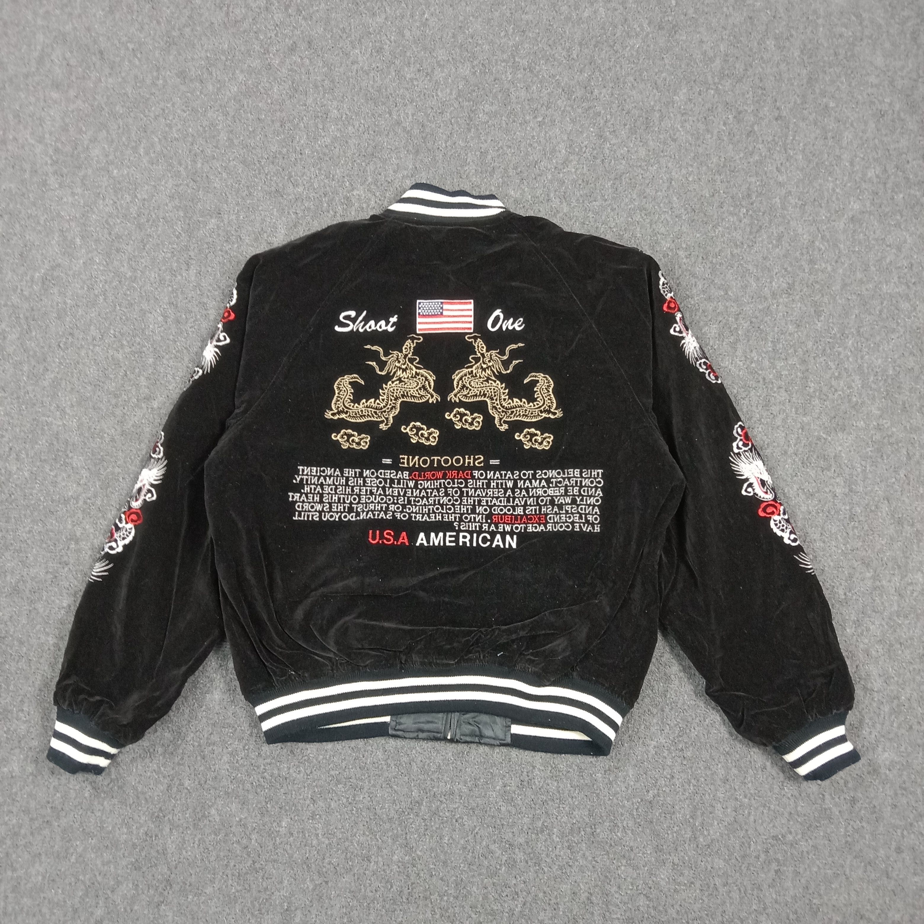 Japanese Brand Reversible Sukajan Bomber American Spirit Shoot One C291N24 Size US M / EU 48-50 / 2 - 5 Thumbnail