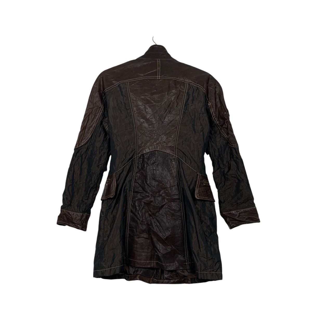 Leather PUNTO Hybrid Leather Trench Coat Jacket #2180-C96 Size M / US 6-8 / IT 42-44 - 19 Thumbnail