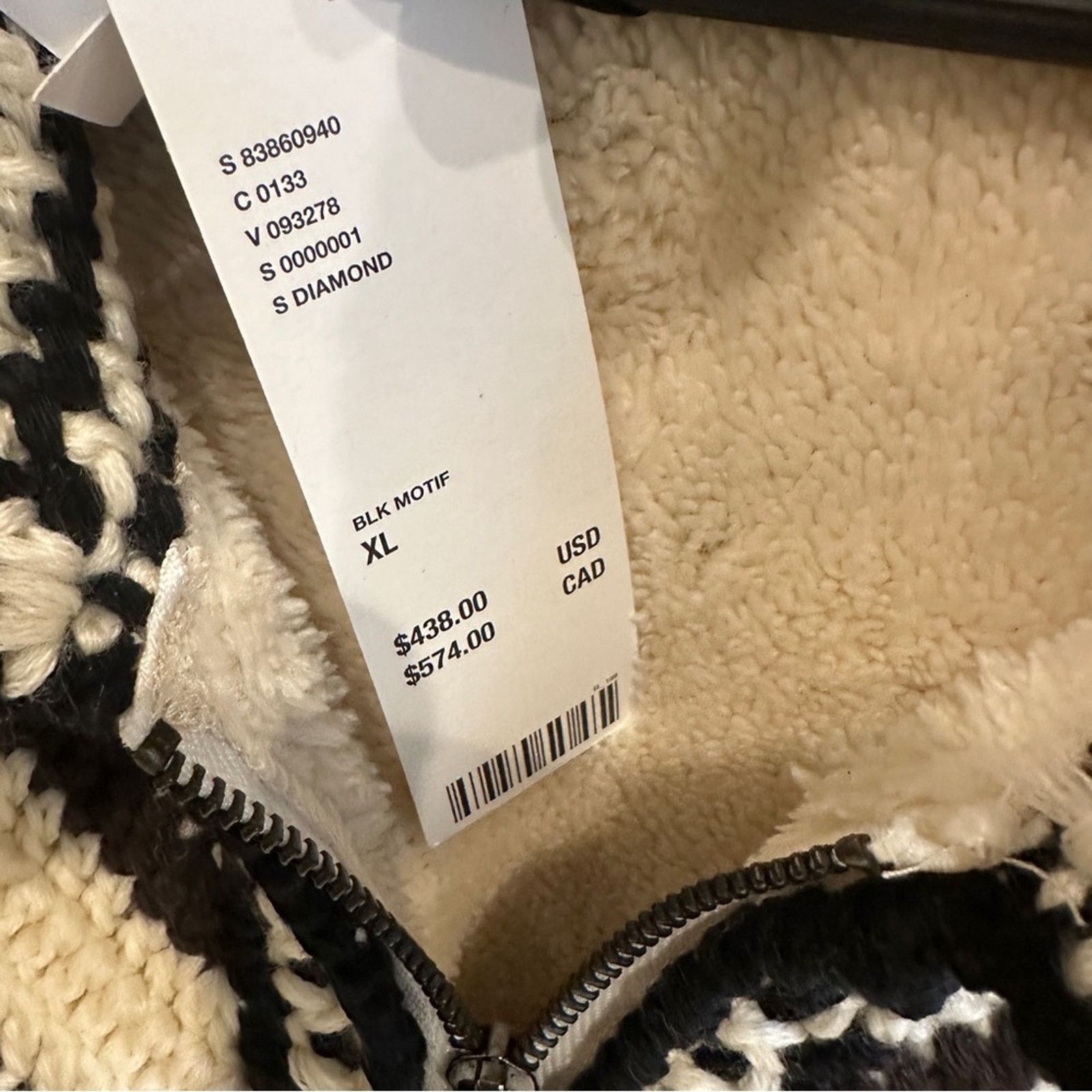 Urban Outfitters MANDINGA | Urban Outfitters | XL Black & Cream Knit Jacket Size XL / US 12-14 / IT 48-50 - 8 Thumbnail