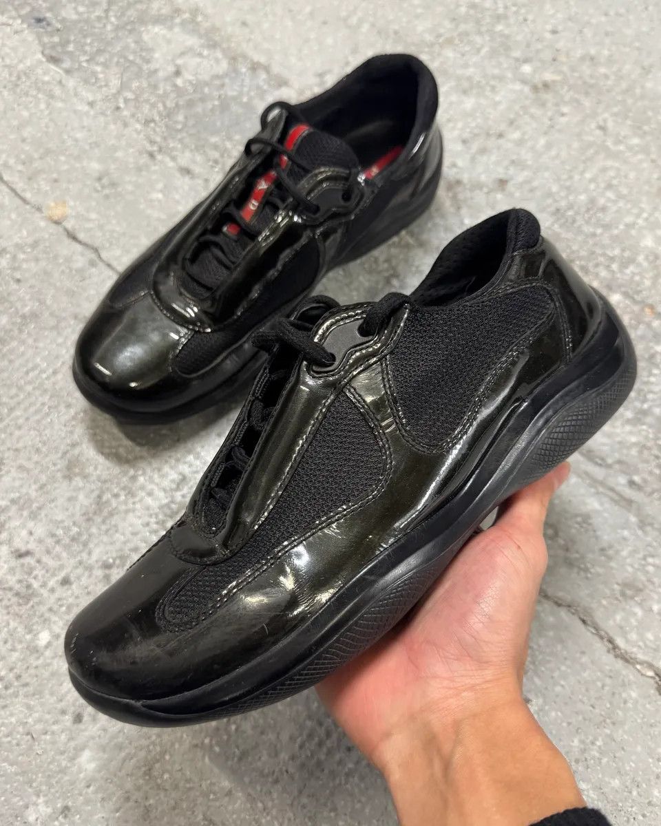 靴 00s PRADA SPORT leather shoes black Prada x Vibram Black Leather Shoes 2000's – Vintage TTS