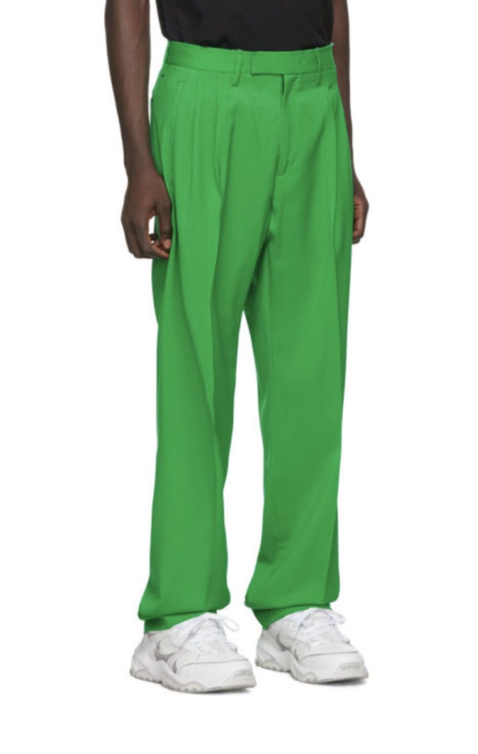 Off-White Off-White FW19 RUNWAY Green Wool Classic Trousers Size US 37 - 2 Thumbnail