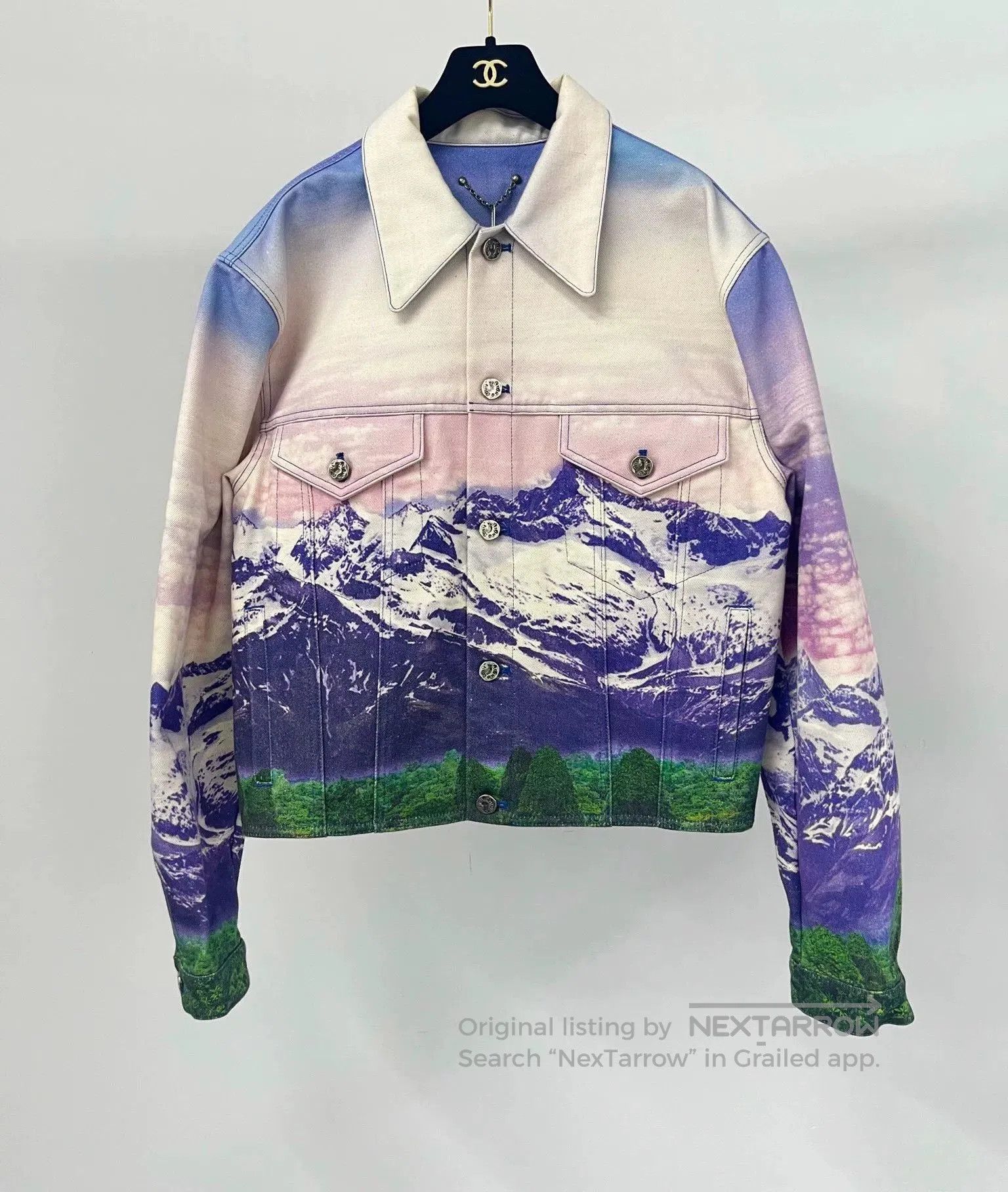 Louis Vuitton LV Snow Mountain Print Denim Jacket. Size US S / EU 44-46 / 1 - 1 Thumbnail
