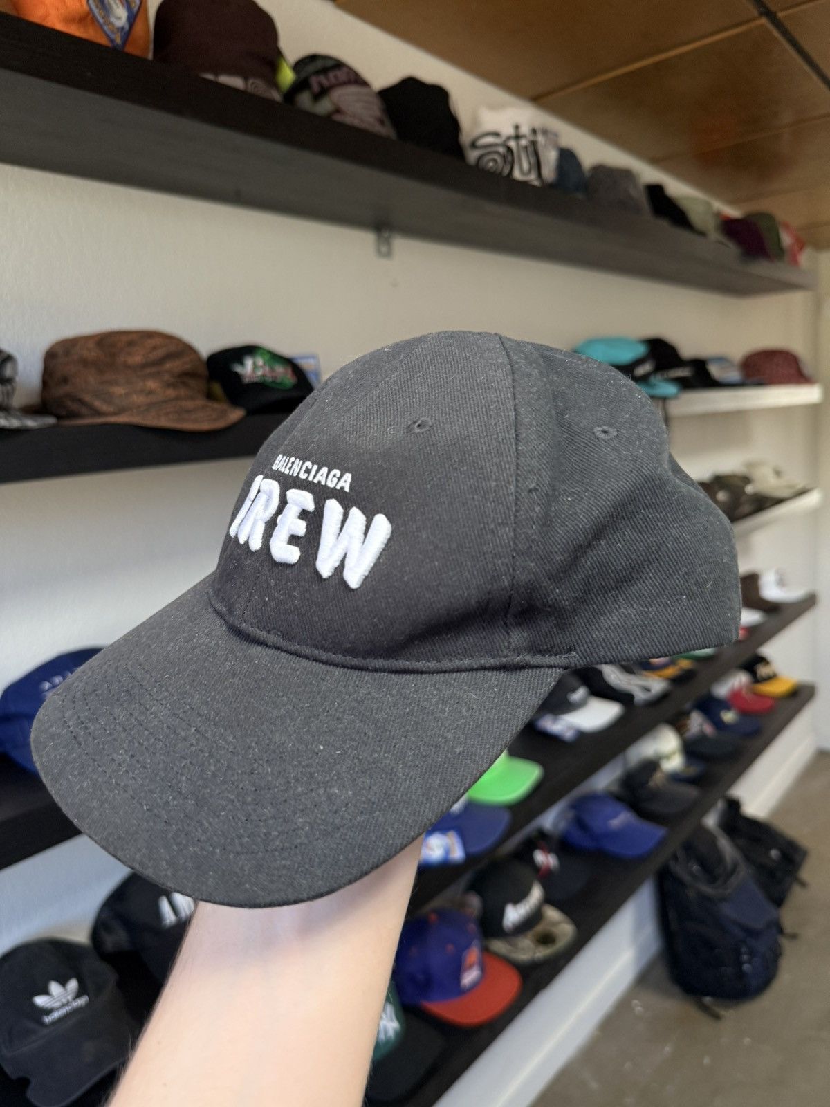 Balenciaga Balenciaga Crew Black Distressed Hat Size ONE SIZE - 4 Thumbnail