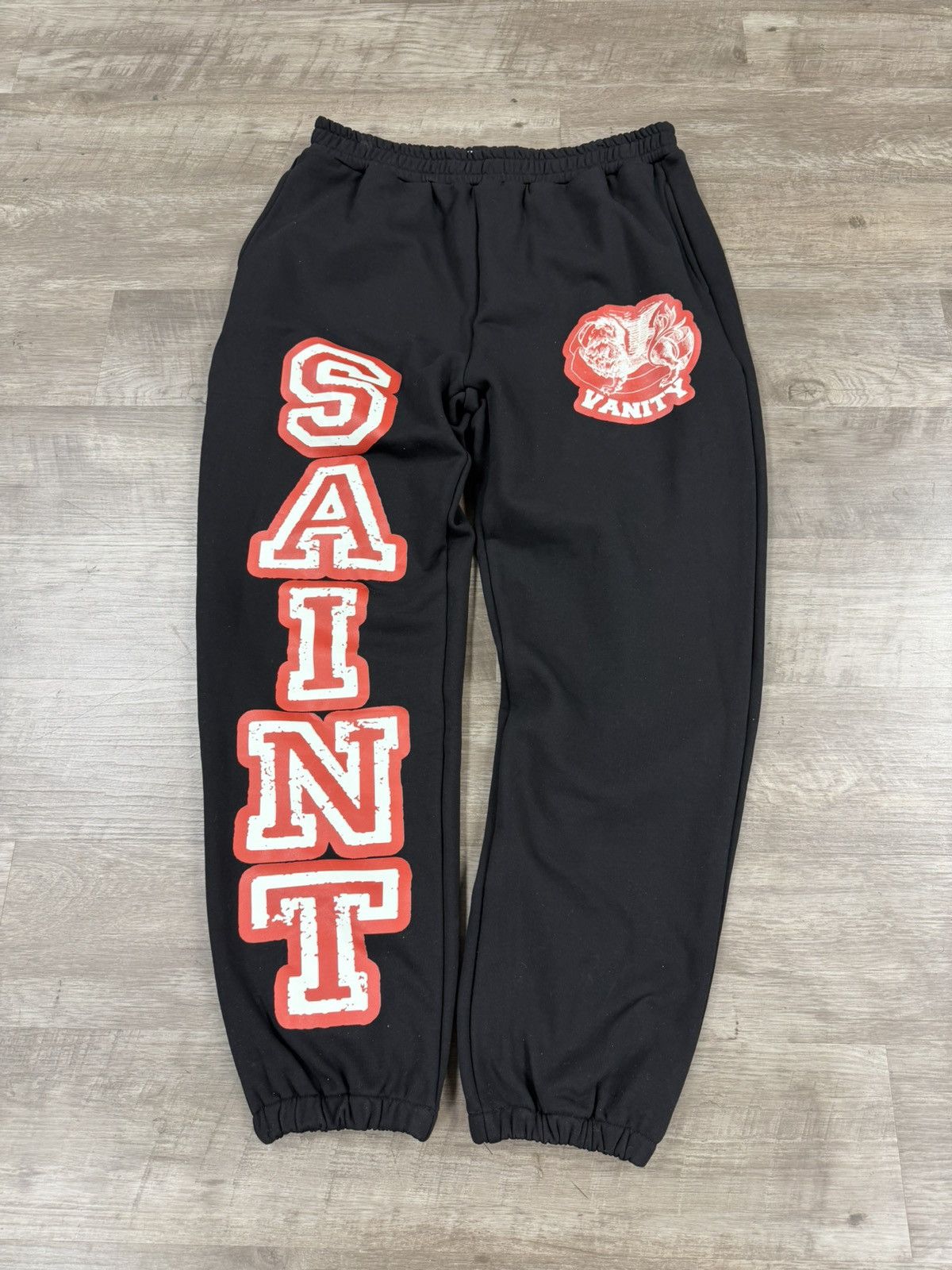 Saint Vanity SAINT VANITY ‘BLACK RED’ LOGO SWEATPANTS Size US 34 / EU 50 - 1 Thumbnail