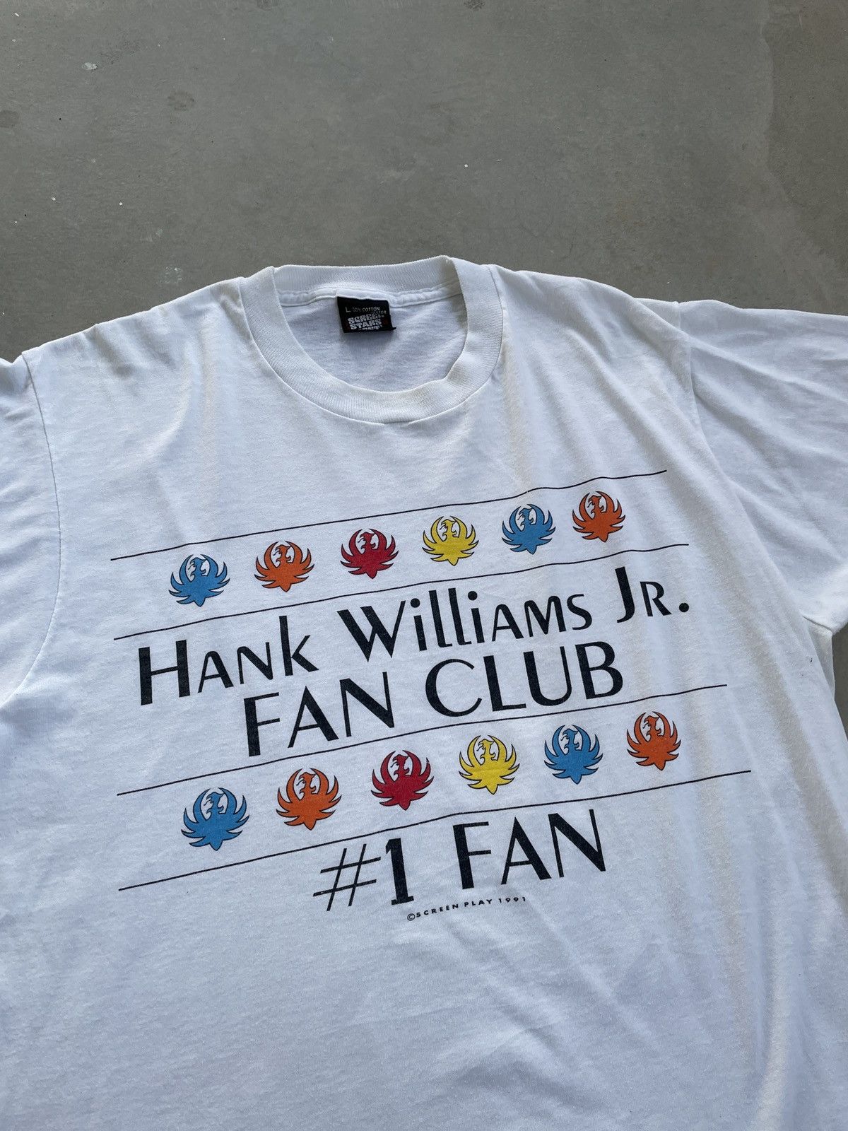 Band Tees × Vintage HANK WILLIAMS JR FAN CLUB SINGER TEE Size US L / EU 52-54 / 3 - 2 Thumbnail