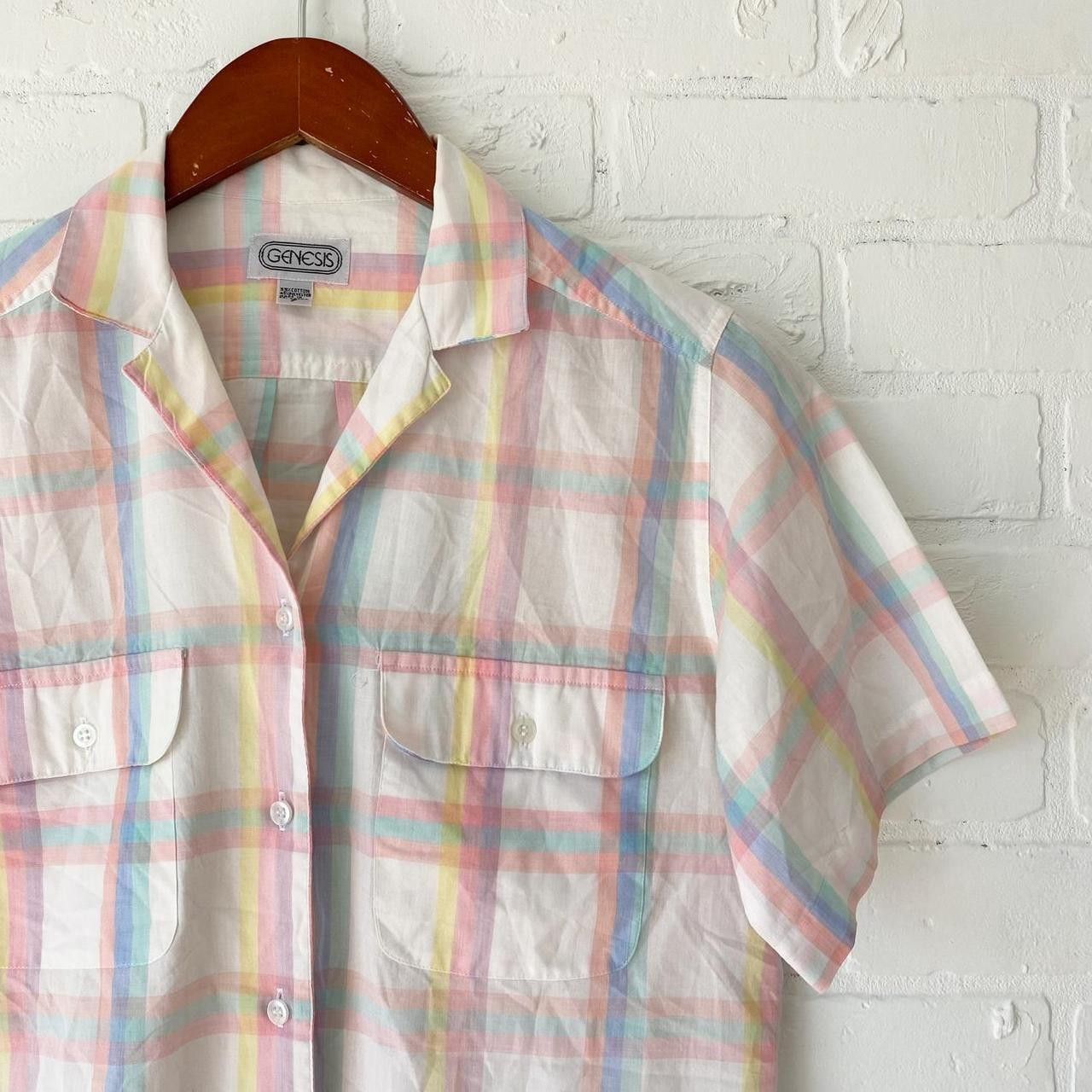 Vintage Vintage white plaid button up size 7 Size S / US 4 / IT 40 - 3 Thumbnail