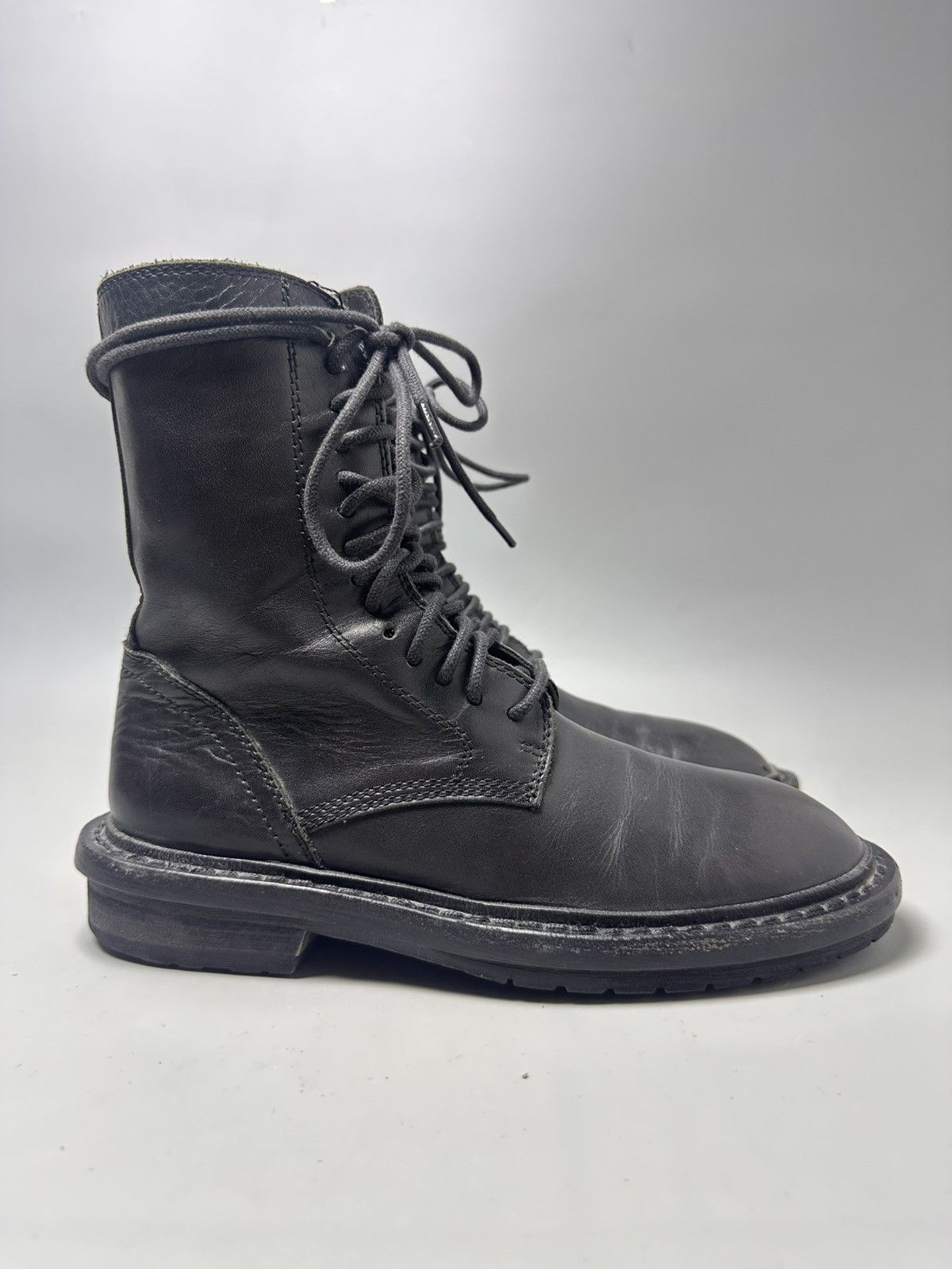 Ann Demeulemeester Ann Demeulemeester - Side Zip Leather Combat Boots Size US 7 / IT 37 - 2 Thumbnail