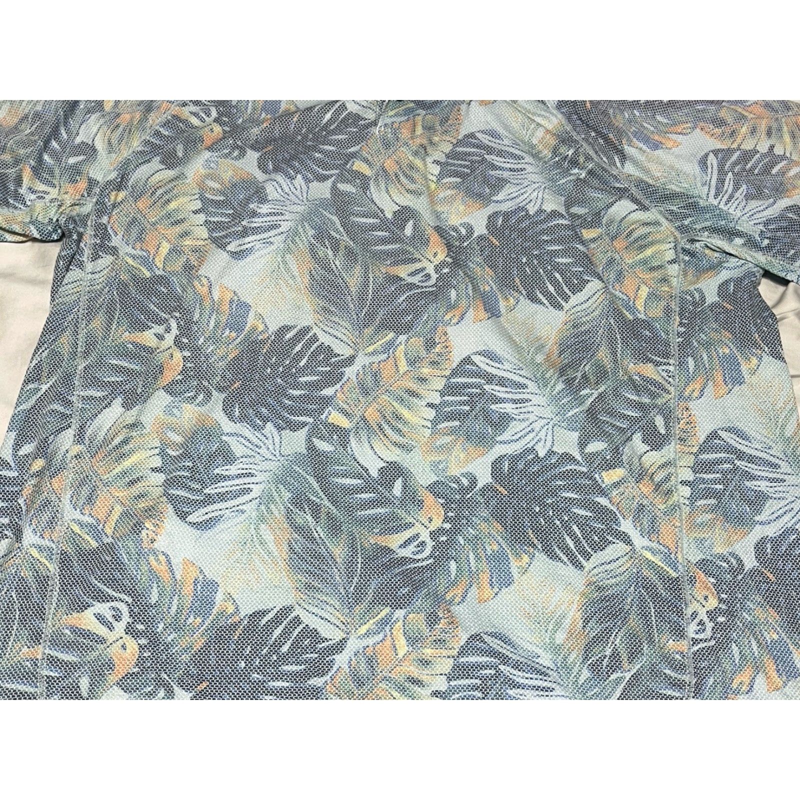 Tommy Bahama TOMMY BAHAMA Polo Men 2XL Blue Hawaiian Leaves UPF 30 Golf Short Sleeve Logo Shirt Size US XXL / EU 58 / 5 - 2 Thumbnail