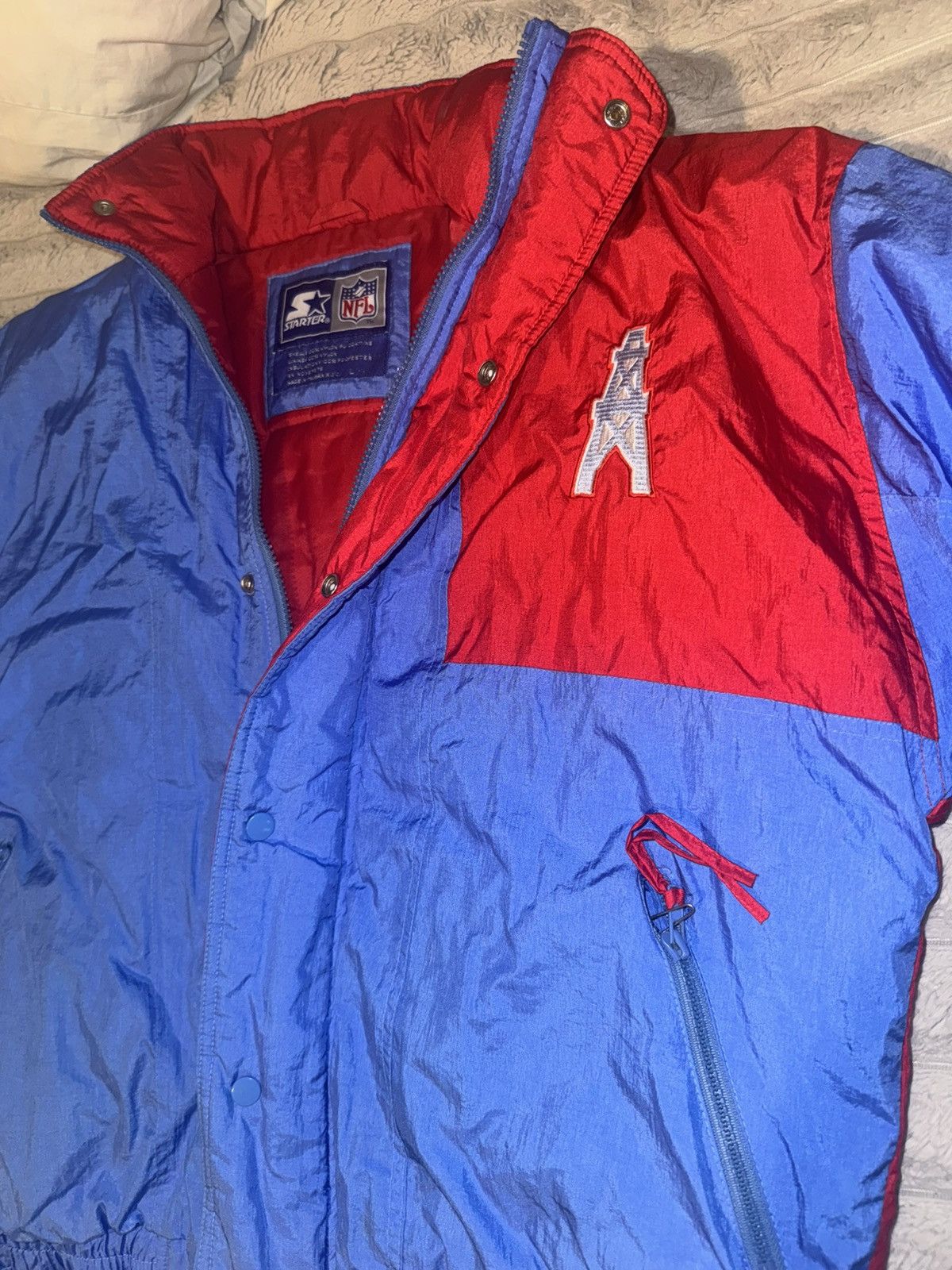 NFL houston oilers 90s vintage rare texas puffer jacket coat 80s Size US L / EU 52-54 / 3 - 4 Thumbnail