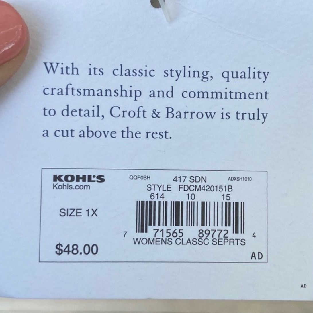 Croft & Barrow NWT New Croft & Barrow Womens 1X Striped Layered Look Top Size XL / US 12-14 / IT 48-50 - 5 Thumbnail
