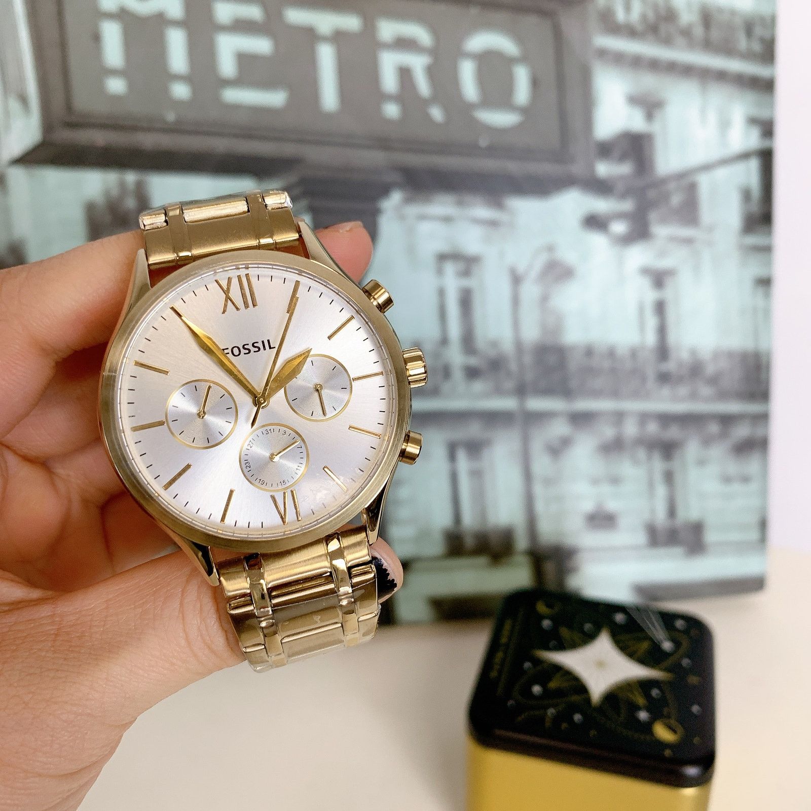 Fossil Fossil BQ2809 Fenmore Multifunction Gold-Tone Stainless Stee Size 44 - 1 Thumbnail