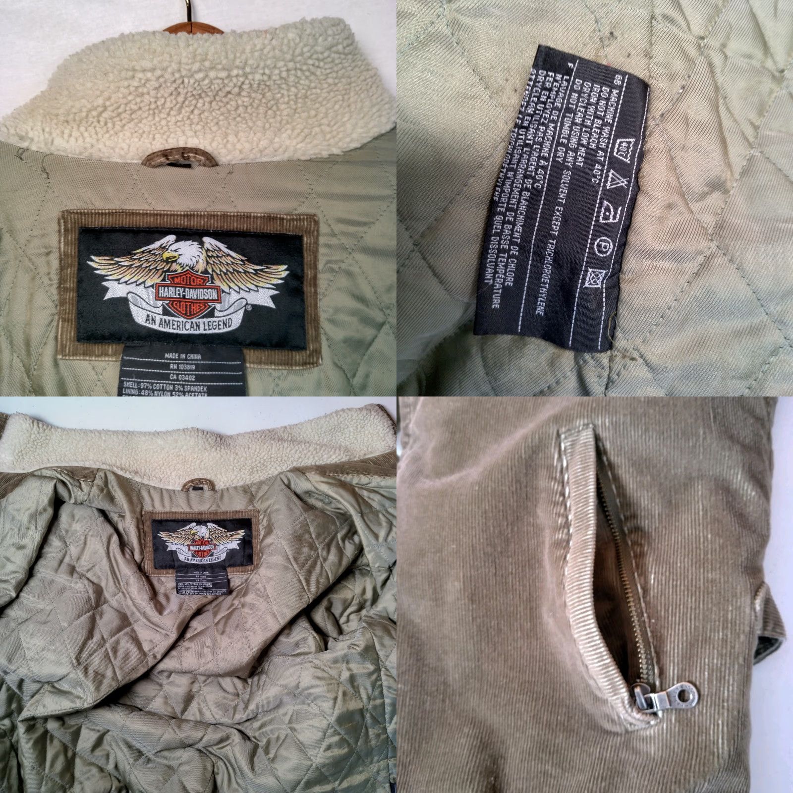 Harley Davidson VINTAGE Harley-Davidson Jacket Women Large Corduroy Quilted Biker Motorcycle Size L / US 10 / IT 46 - 9 Thumbnail