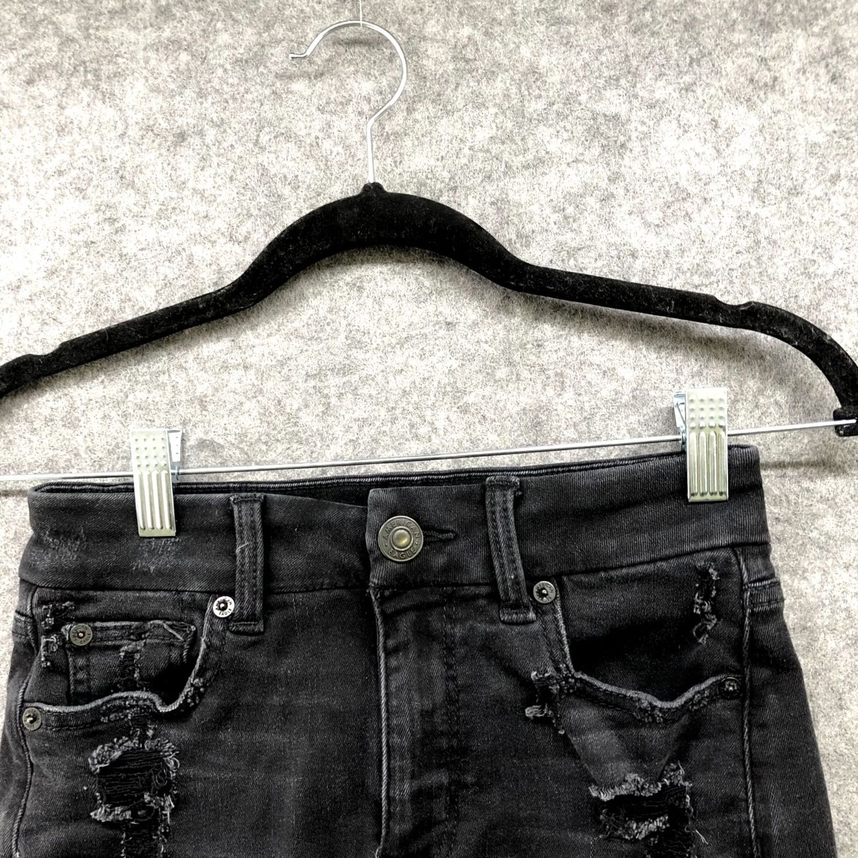 American Eagle Outfitters VINTAGE American Eagle Outfitters Curvy Hi Rise Mini Skirt Size 0 Black Next Level Stretch Skirt Womens Size 25" / US 0 / IT 36 - 3 Thumbnail