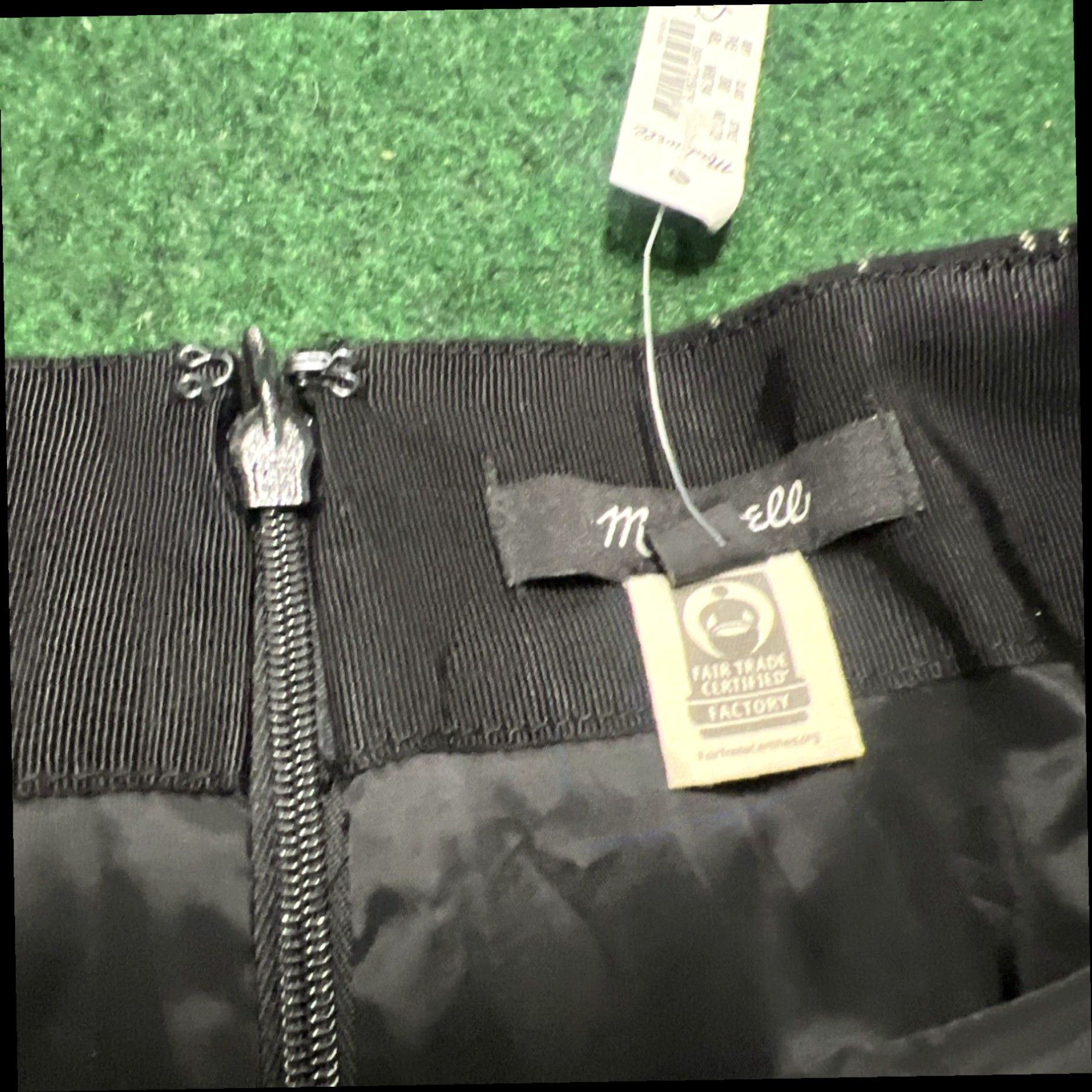 Madewell Madewell Women's Black Striped mini zip back skirt Size 6 Size 28" / US 6 / IT 42 - 6 Thumbnail