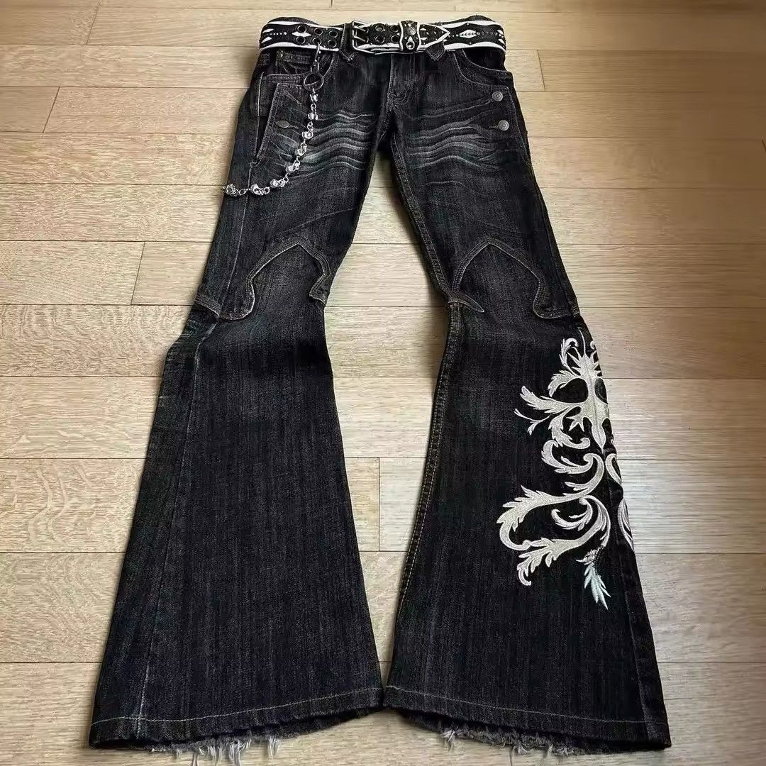 Japanese Brand × Vintage Embroidered Women Micro Flared Jeans Size 32" / US 10 / IT 46 - 1 Thumbnail