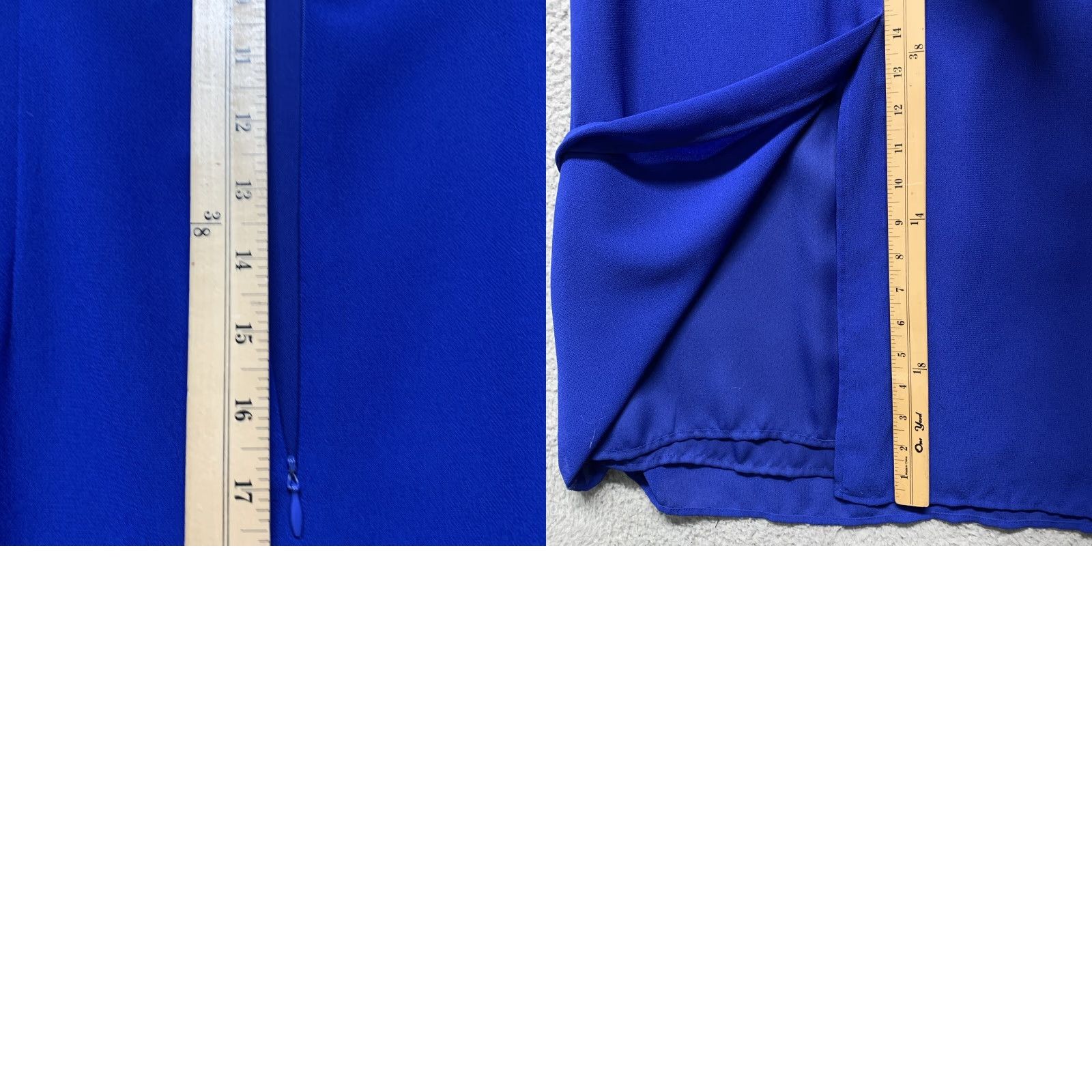 Vintage VINTAGE Studio 1 2-pc Dress Set Women's Sz 8 Royal Blue Button Zip Closure Shoulder Pads Midi Dress Shirt Dress 100% Polyester Women Size M / US 6-8 / IT 42-44 - 10 Thumbnail
