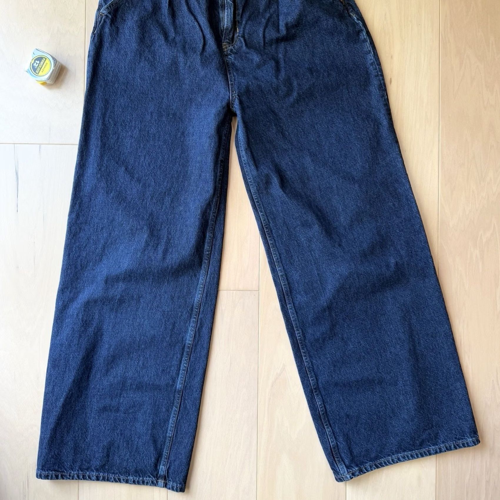 Reformation Reformation Jeans Womens 31 Blue Miami Pleated Trouser Women Dark Wash Wide Leg Glam Size 24" / US 00 / IT 34 - 4 Thumbnail