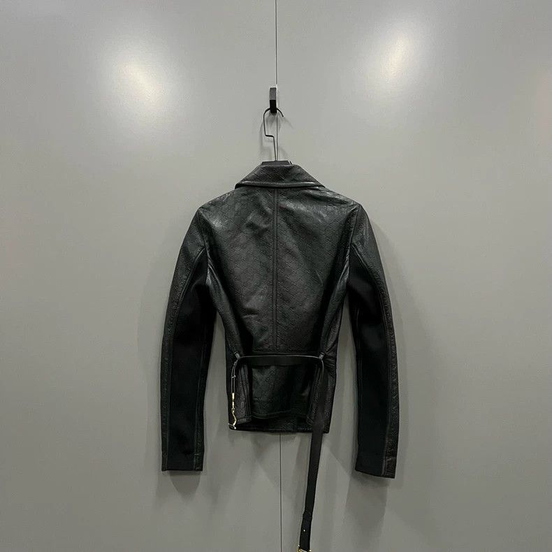 Gucci Gucci Black GG embossed leather jacket 2502-Nextarrow Size US XS / EU 42 / 0 - 4 Thumbnail