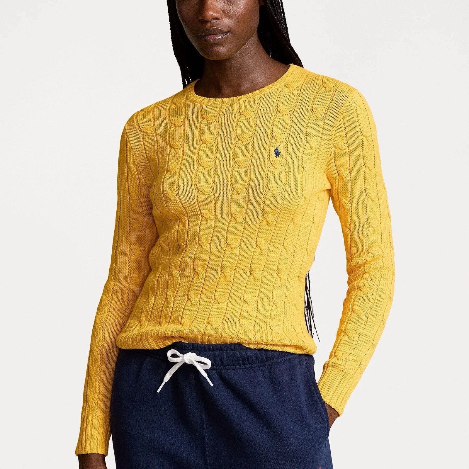 Polo Ralph Lauren NWT Polo Ralph Lauren Cable Knit Crewneck Sweater Yellow Size S / US 4 / IT 40 - 7 Thumbnail