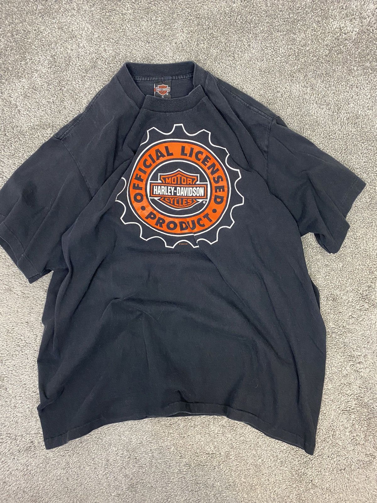 Harley Davidson × Vintage Vintage 1995 black harley davidson woodstock new york tshirt Size US XL / EU 56 / 4 - 1 Thumbnail