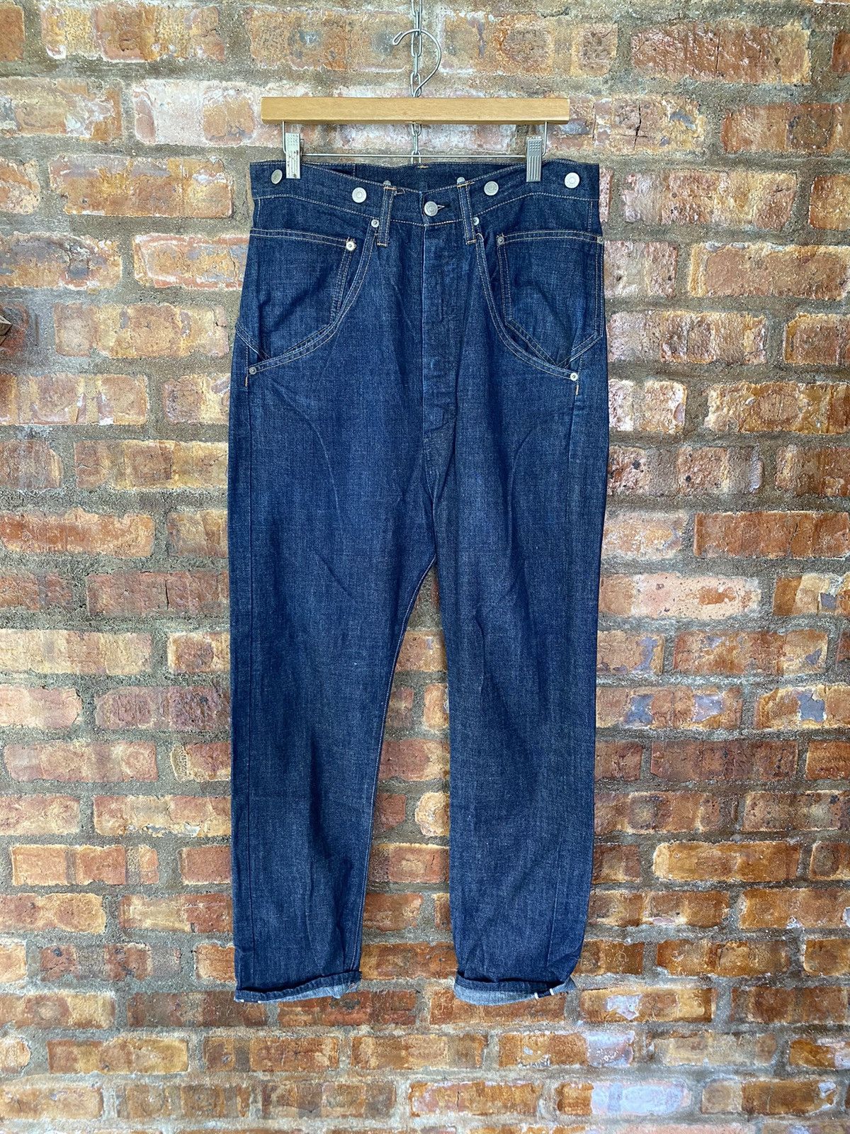 CABANE de ZUCCa × Issey Miyake × Japanese Brand Vtg Zucca by Issey Drop crotch Red selvedge ligth pants Size US 32 / EU 48 - 2 Thumbnail