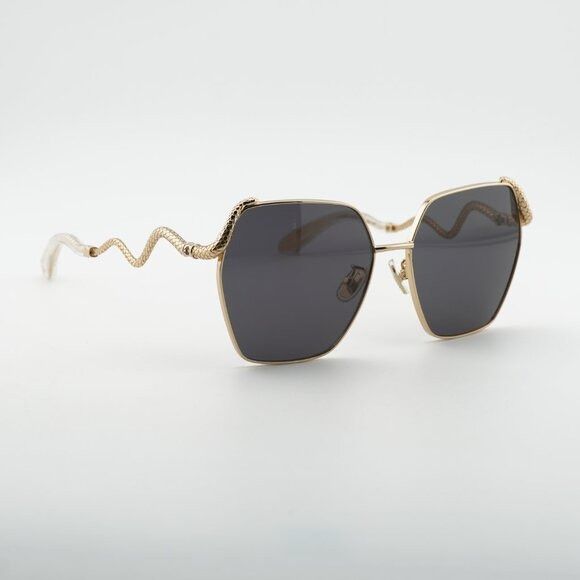 Roberto Cavalli Roberto Cavalli SRC035M 0300 Sunglasses Gold Geometric Frame Size ONE SIZE - 6 Thumbnail