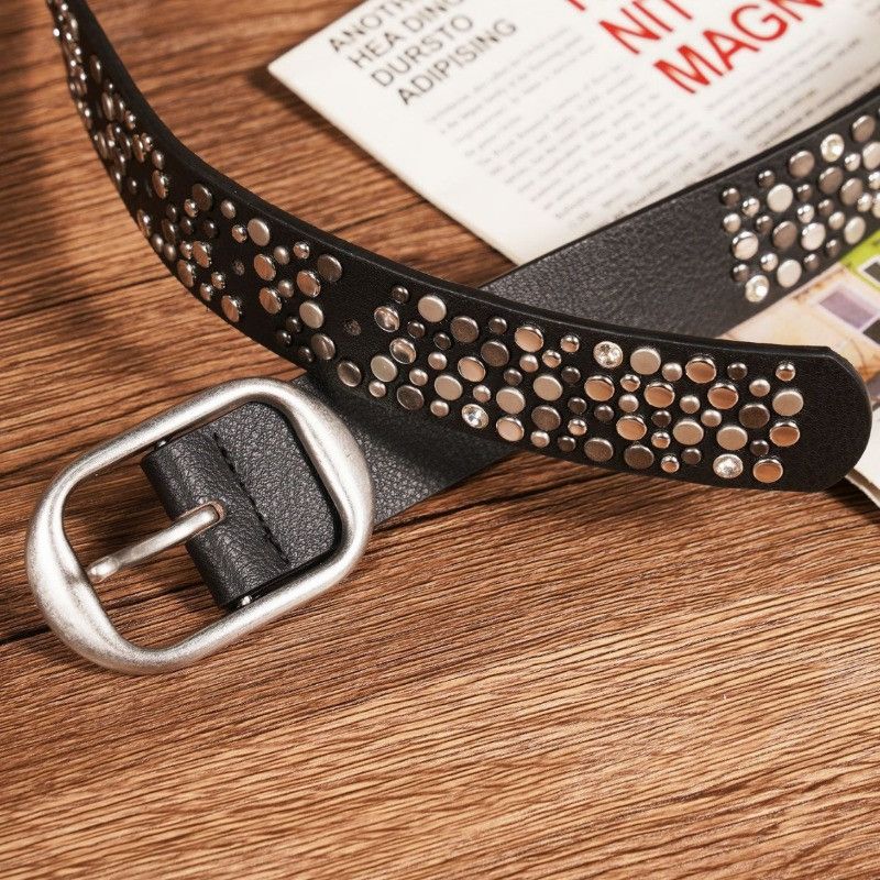 Other Street Heavy Metal Nail Diamond Studded Belt Size ONE SIZE - 3 Thumbnail