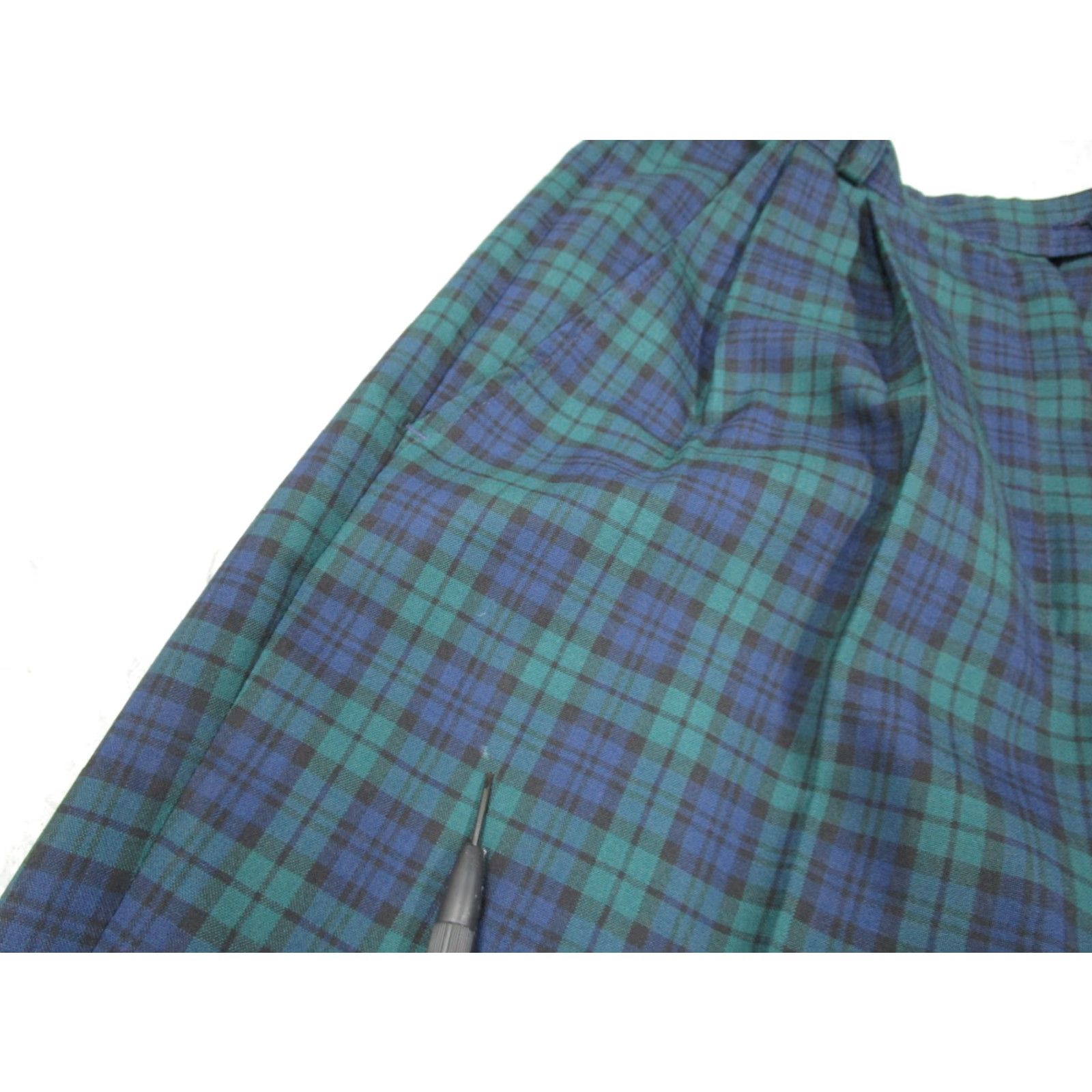 Pendleton VINTAGE Pendleton Women's Pants 6 Green Black Watch Tartan Plaid Wool Pleated Classic 26x26 Size 28" / US 6 / IT 42 - 7 Thumbnail