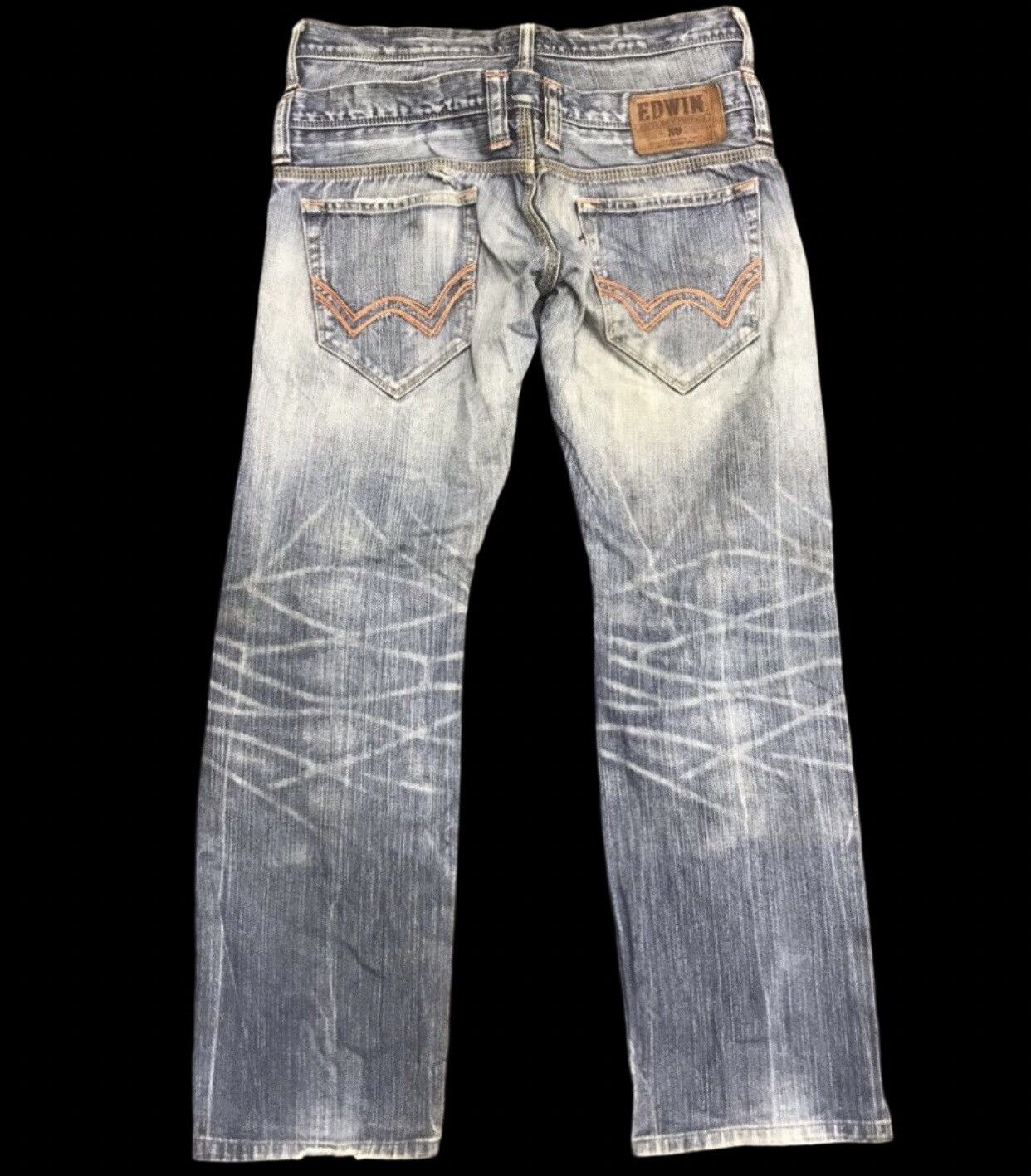 Edwin 💥DOUBLE WAIST💥EDWIN XV Double Waist Heavy Distressed Jeans Size US 33 - 2 Thumbnail
