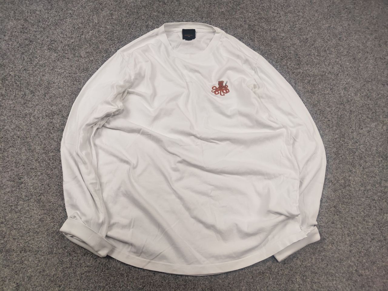 Percival Percival Design Logo White Cotton Regula Long Sleeve T Shirt Size US M / EU 48-50 / 2 - 2 Thumbnail