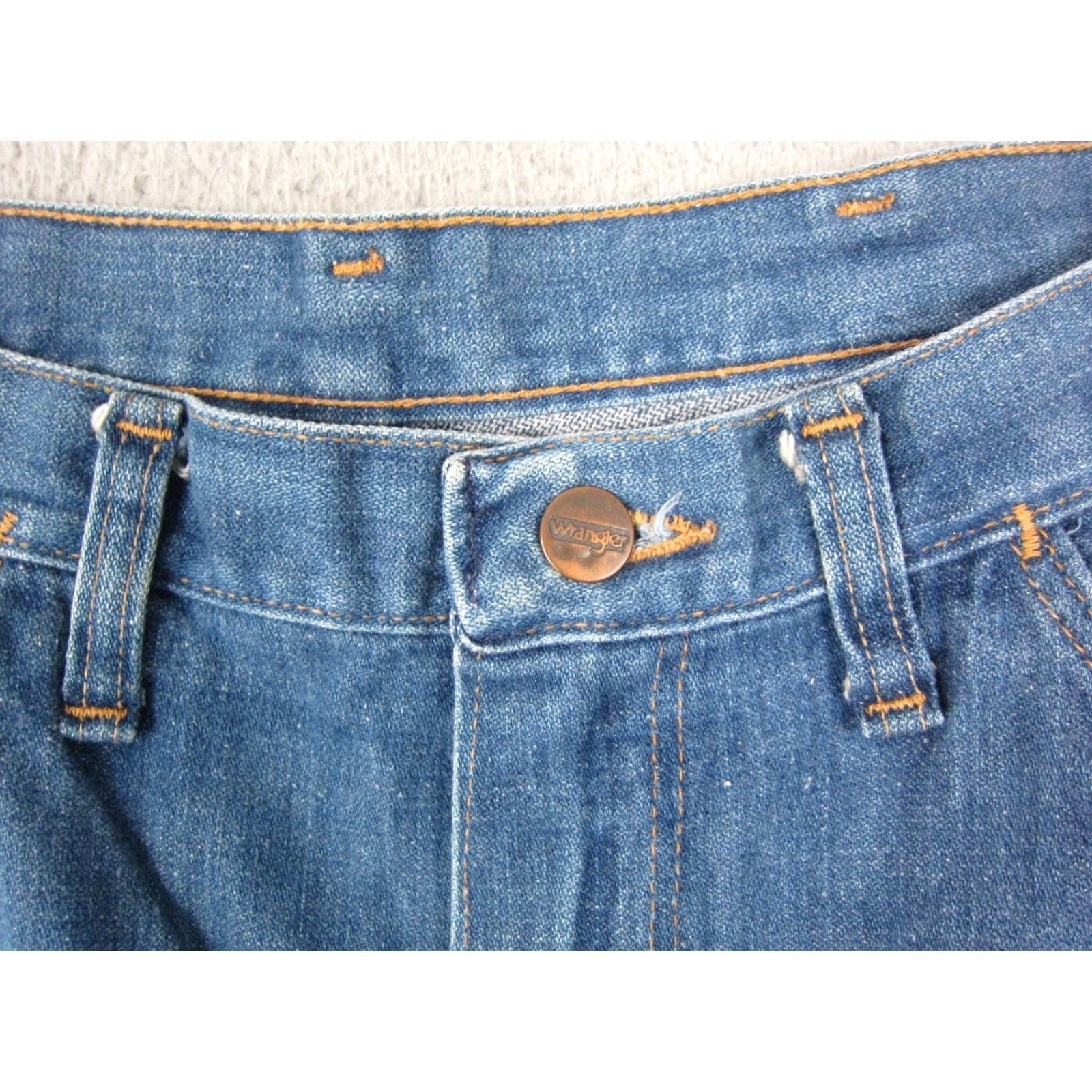 Wrangler VINTAGE Wrangler Jeans Womens 31 L26 Blue Bootcut Bell Bottom Flare Stitching Retro Size 24" / US 00 / IT 34 - 4 Thumbnail