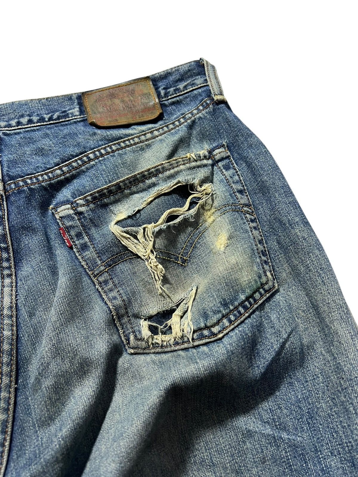 Levi's 💥90’s Baggy💥Vintage Levis 503 Distress Mud Wash Baggy Jeans Size US 33 - 13 Thumbnail