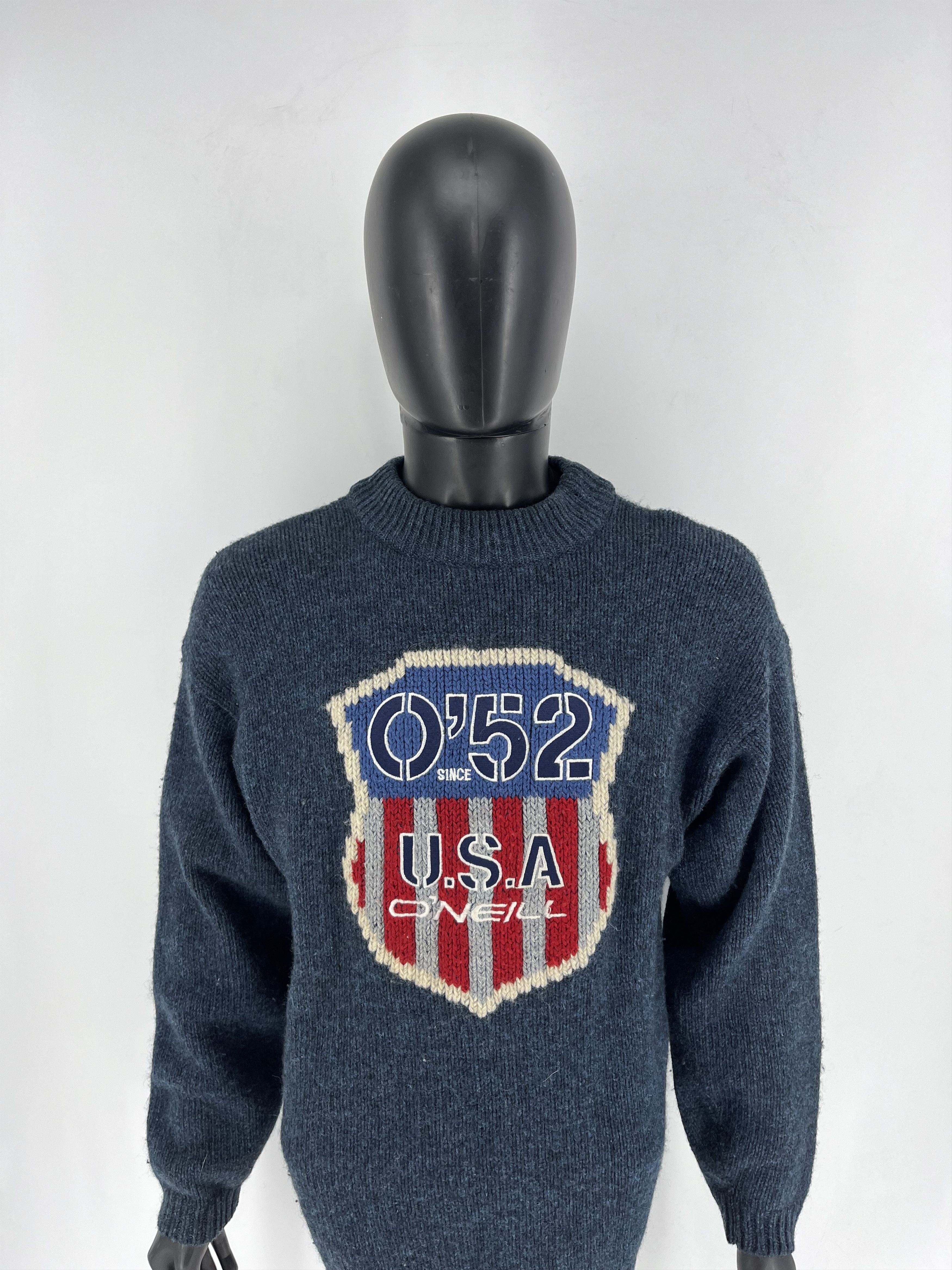 O'Neill × Vintage ONeill blue Knitted Jumper with embroidered spell-out on Size US M / EU 48-50 / 2 - 6 Thumbnail