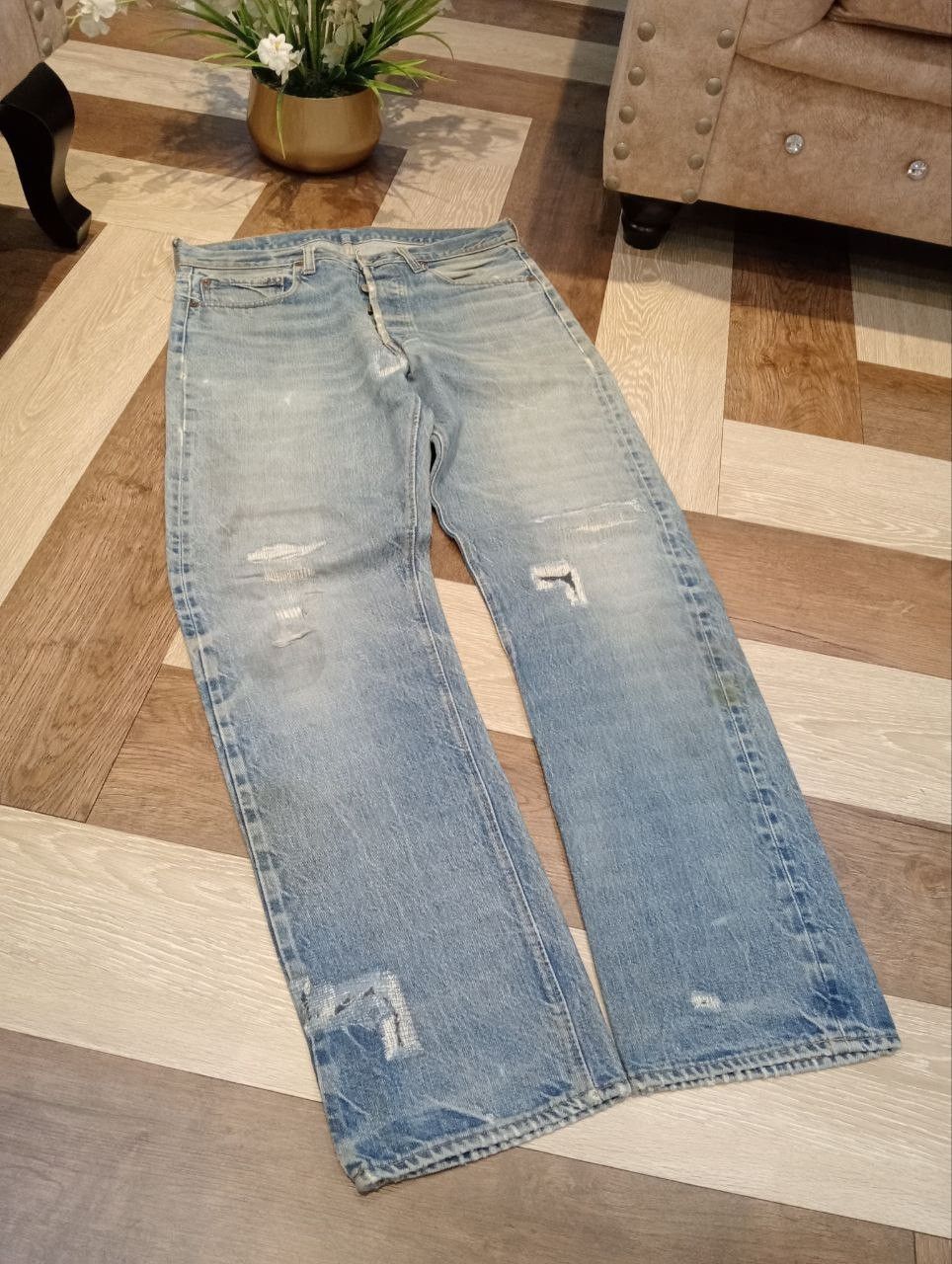 Levi's LEVI'S VINTAGE 501 REDLINE TOP #6 SELVEDGE DISTRESSED DENIM Size US 34 / EU 50 - 3 Thumbnail