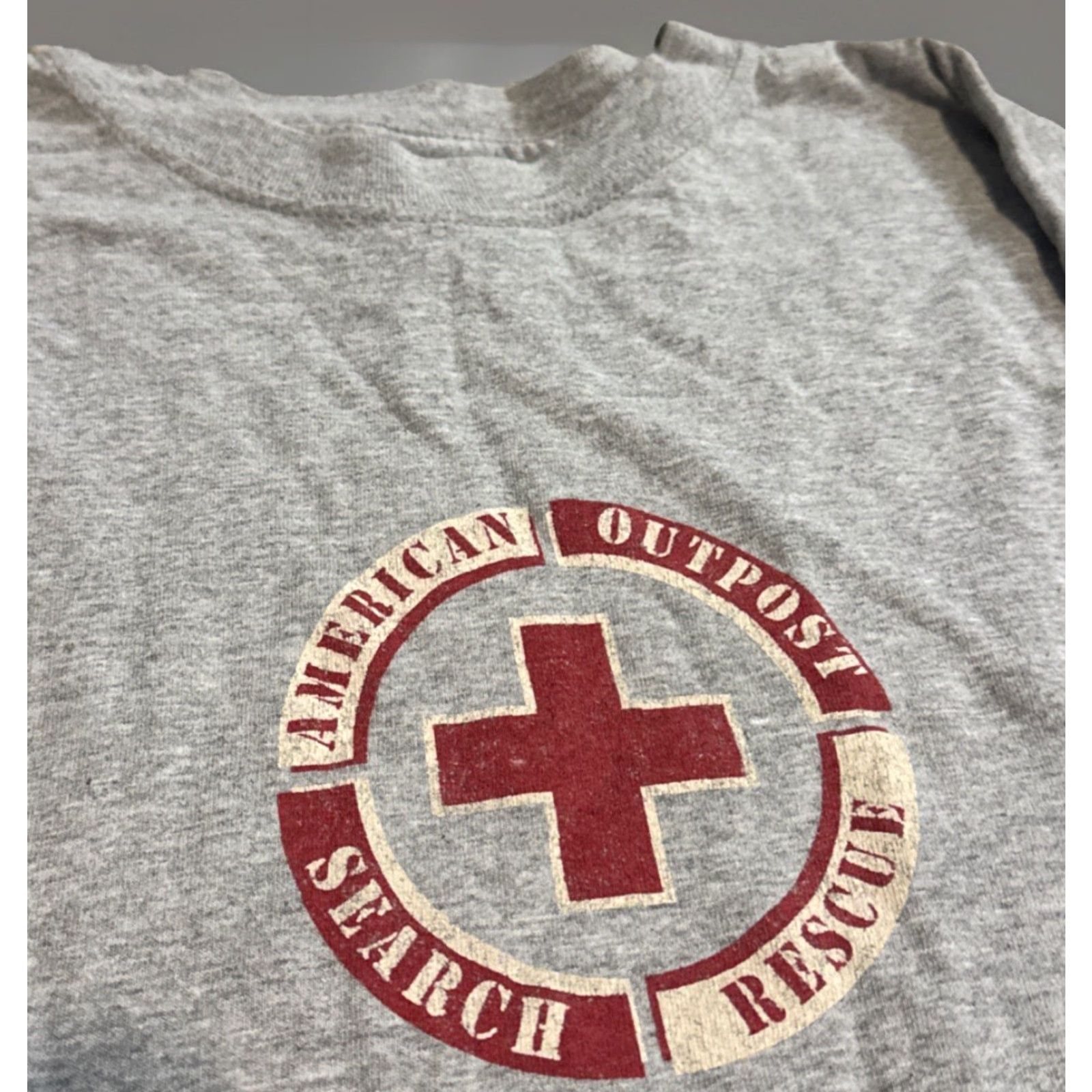Vintage VINTAGE American Outpost T-Shirt Long Sleeve Mens M Grey 90s Y2K Search & Rescue Size US M / EU 48-50 / 2 - 2 Thumbnail