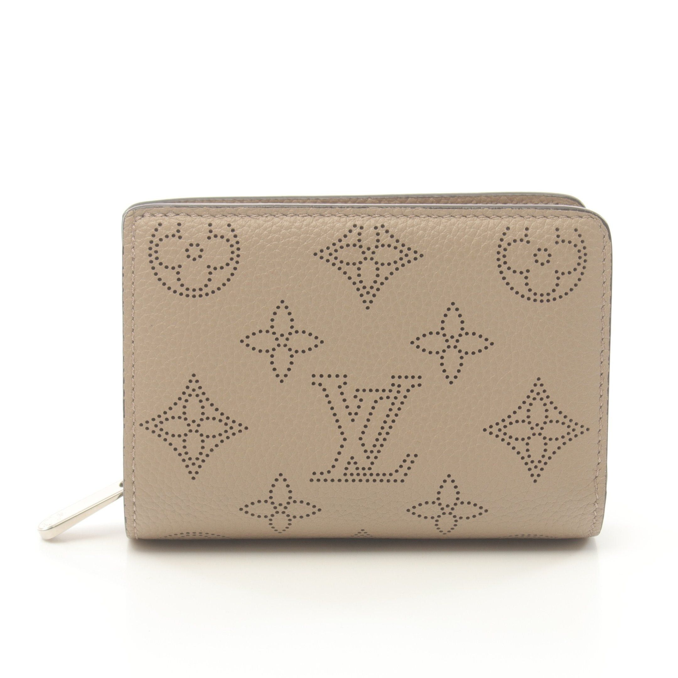 Louis Vuitton Louis Vuitton Portefeuil Claire Monogram Mahina Carré Bi-Fold Wallet Leather Gray Beige Size ONE SIZE - 1 Thumbnail