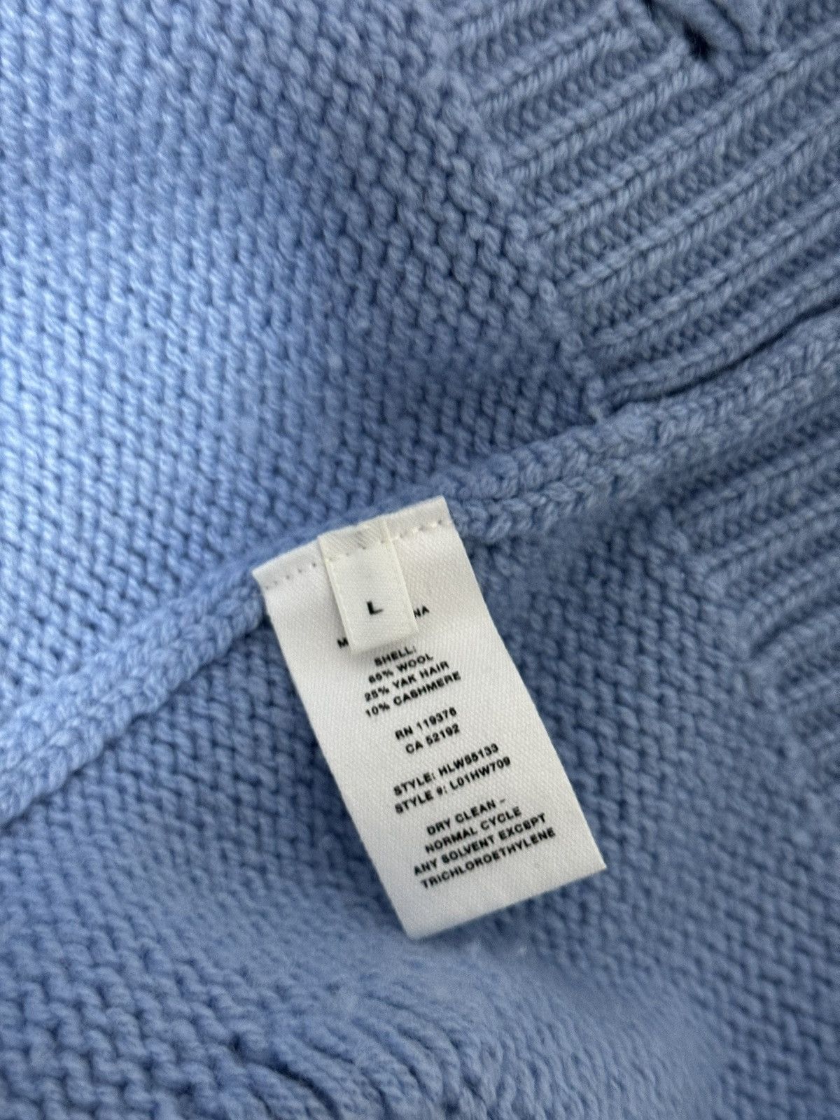 Helmut Lang Light Blue Distressed Sweater Size US L / EU 52-54 / 3 - 4 Thumbnail